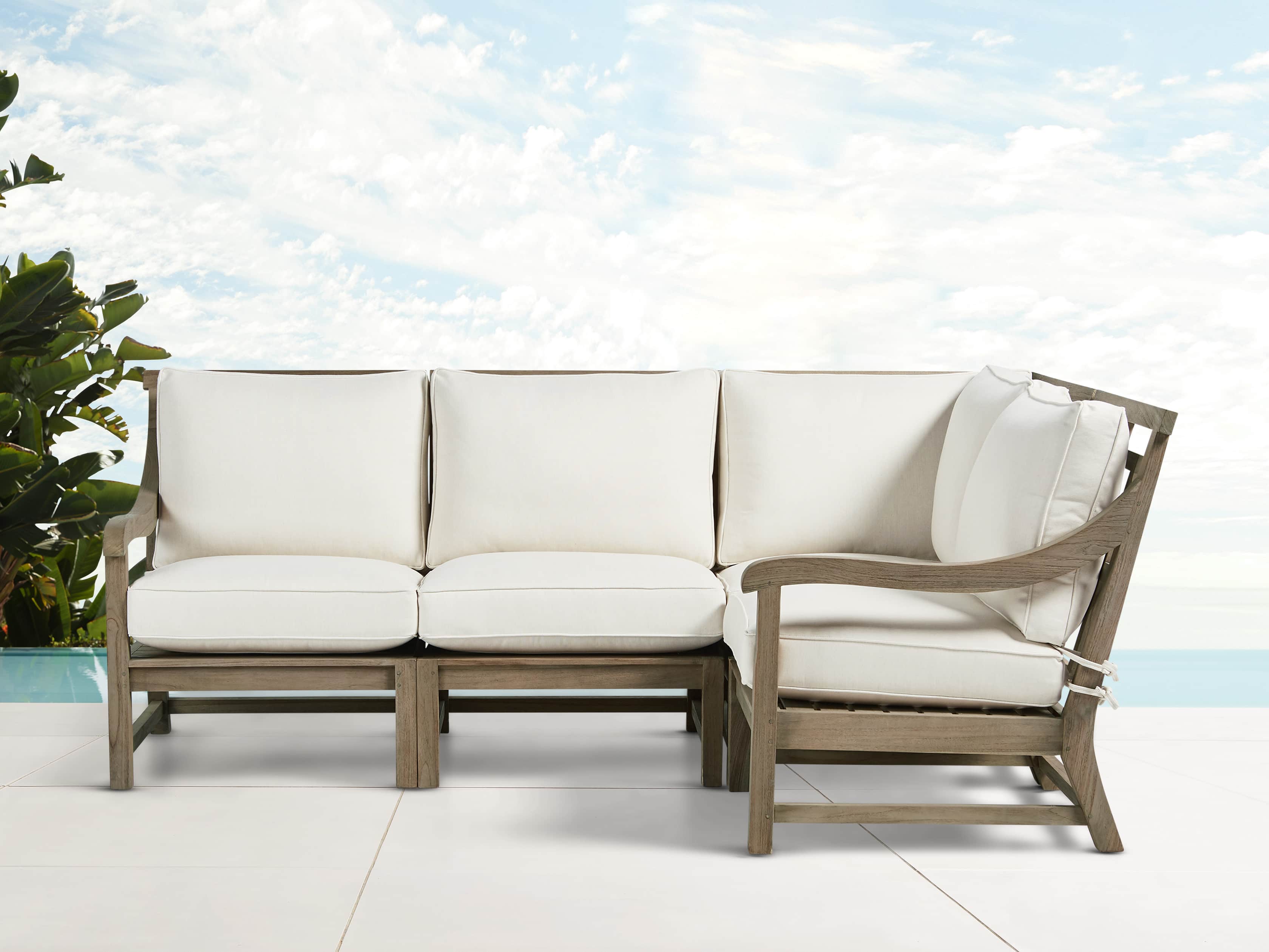 Hamptons Outdoor 4 Piece Weathered Fawn Sectional
