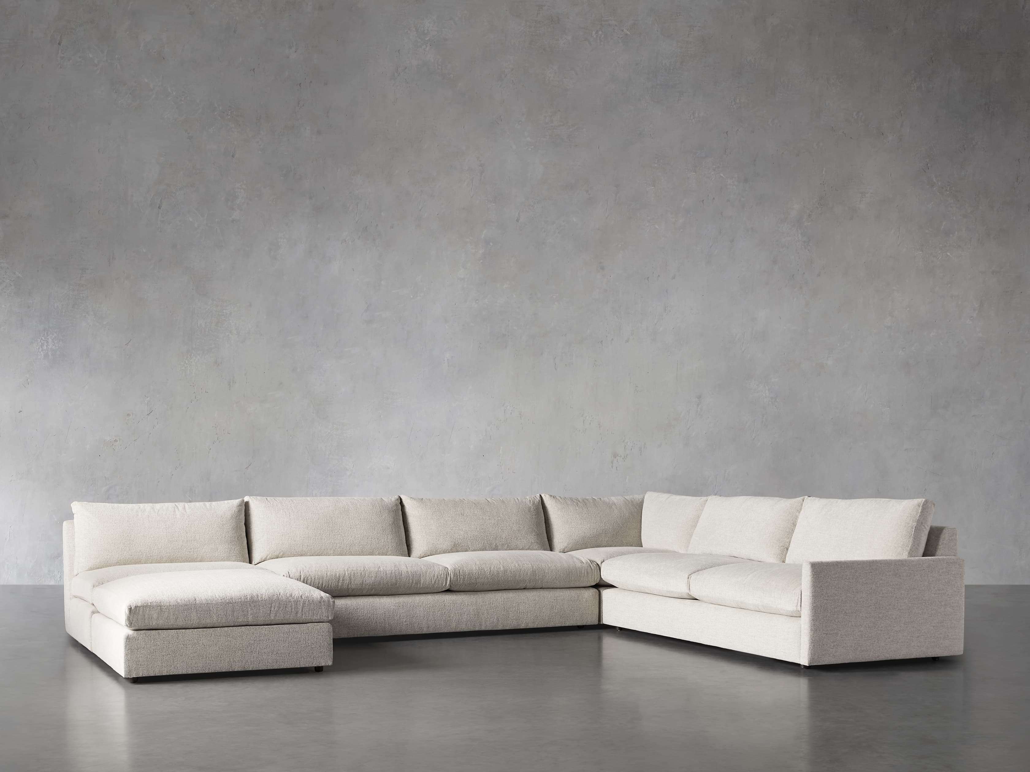 Kipton Upholstered 175" Left Arm Five Piece Sectional with Ottoman