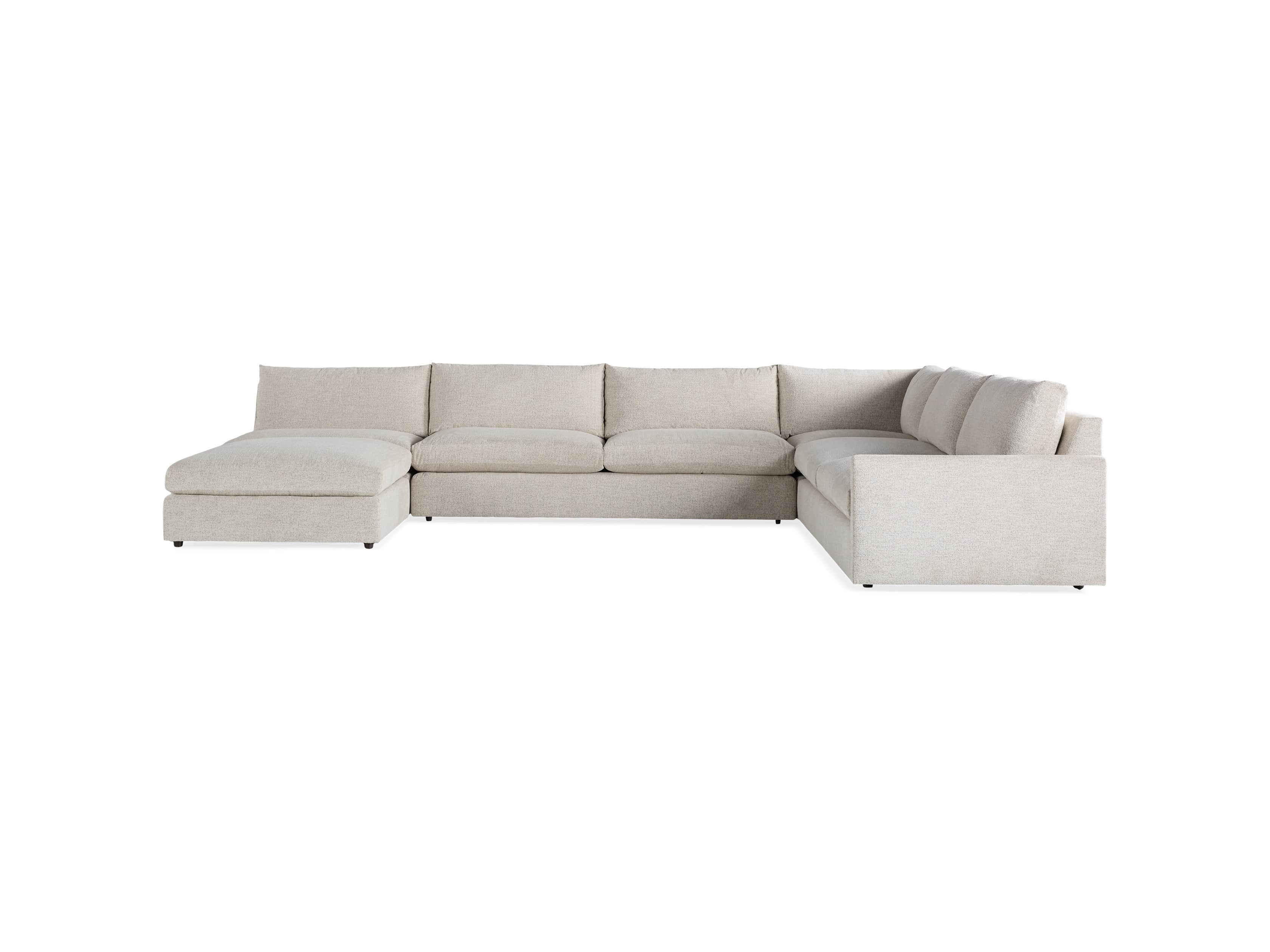 Kipton Upholstered 175" Left Arm Five Piece Sectional with Ottoman