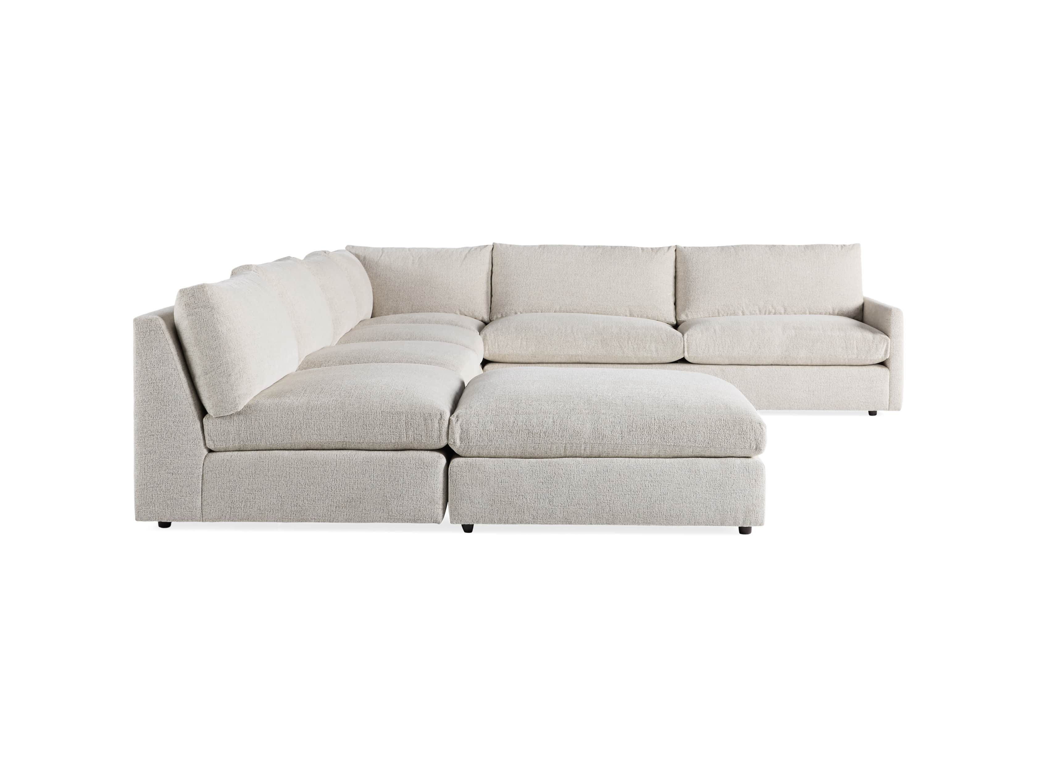 Kipton Upholstered 175" Left Arm Five Piece Sectional with Ottoman