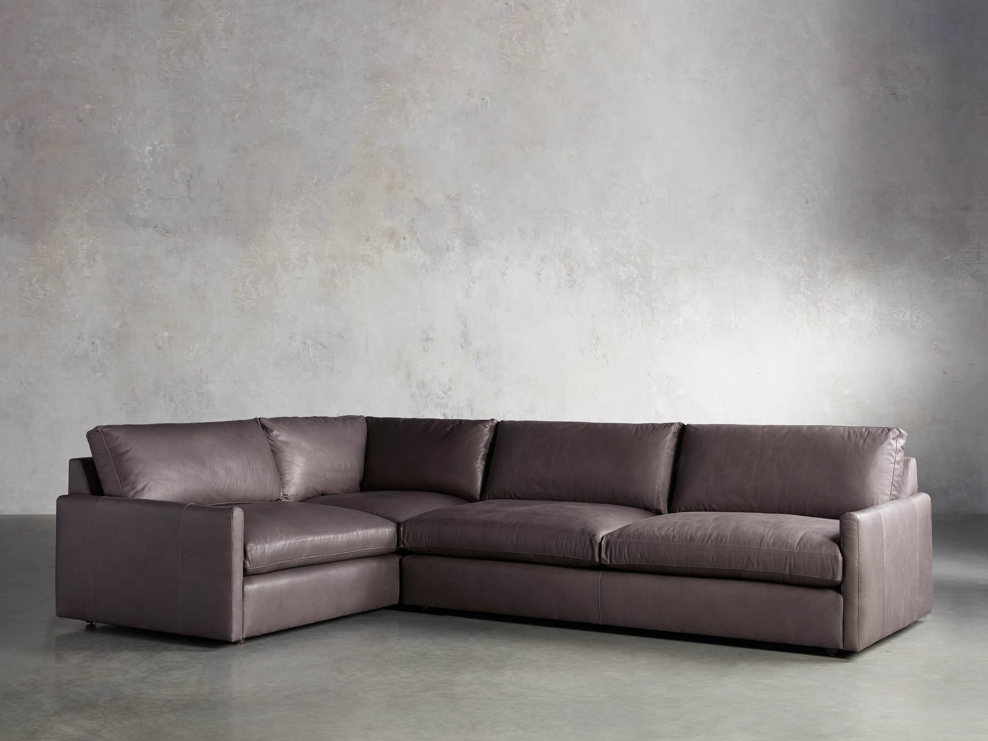 Kipton Leather Two Piece Sectional in Prado Fumo - R Arm, slide 2 of 5