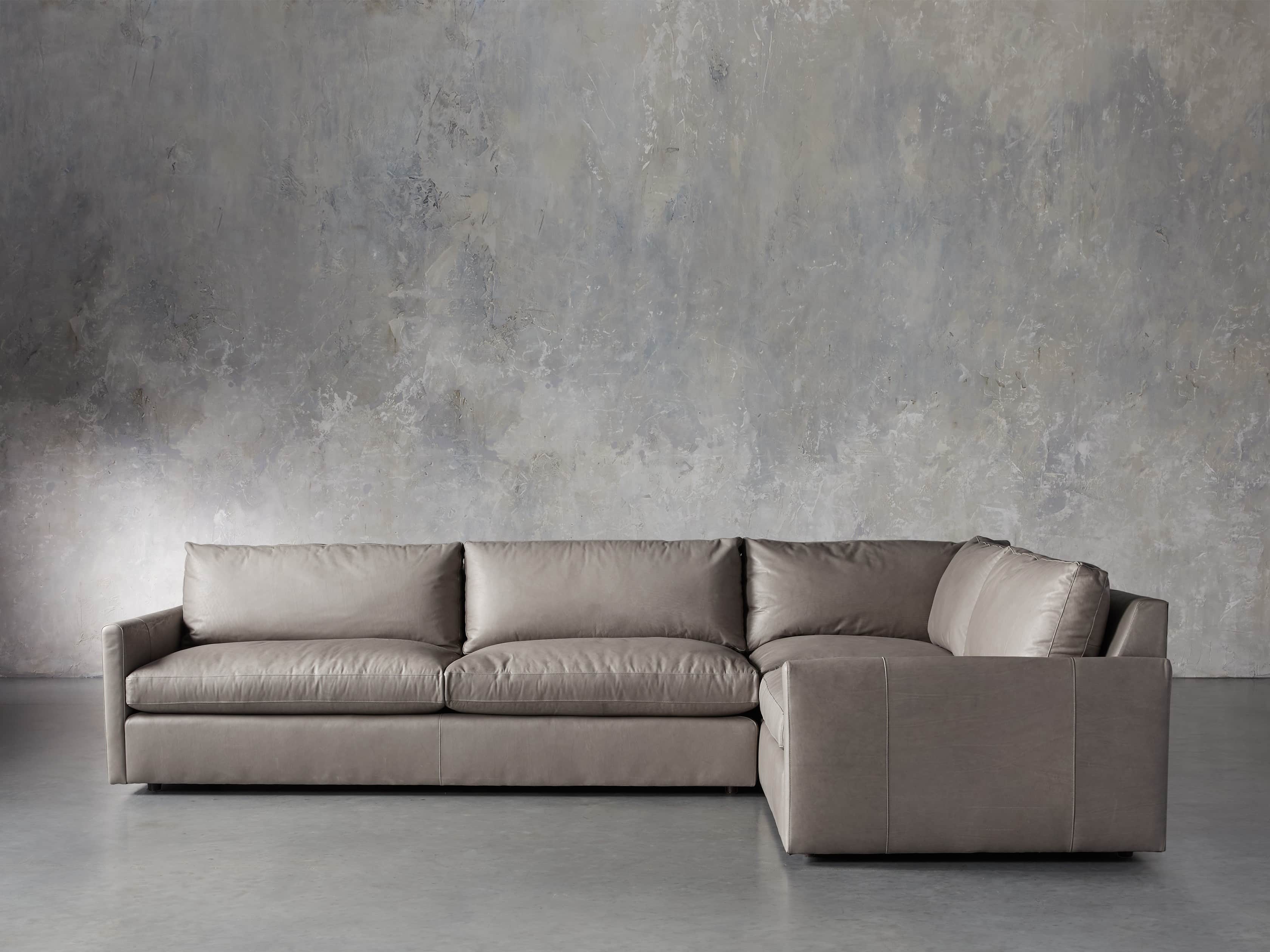 View the Kipton Leather Two Piece Sectional | Variant: PRADO GREY