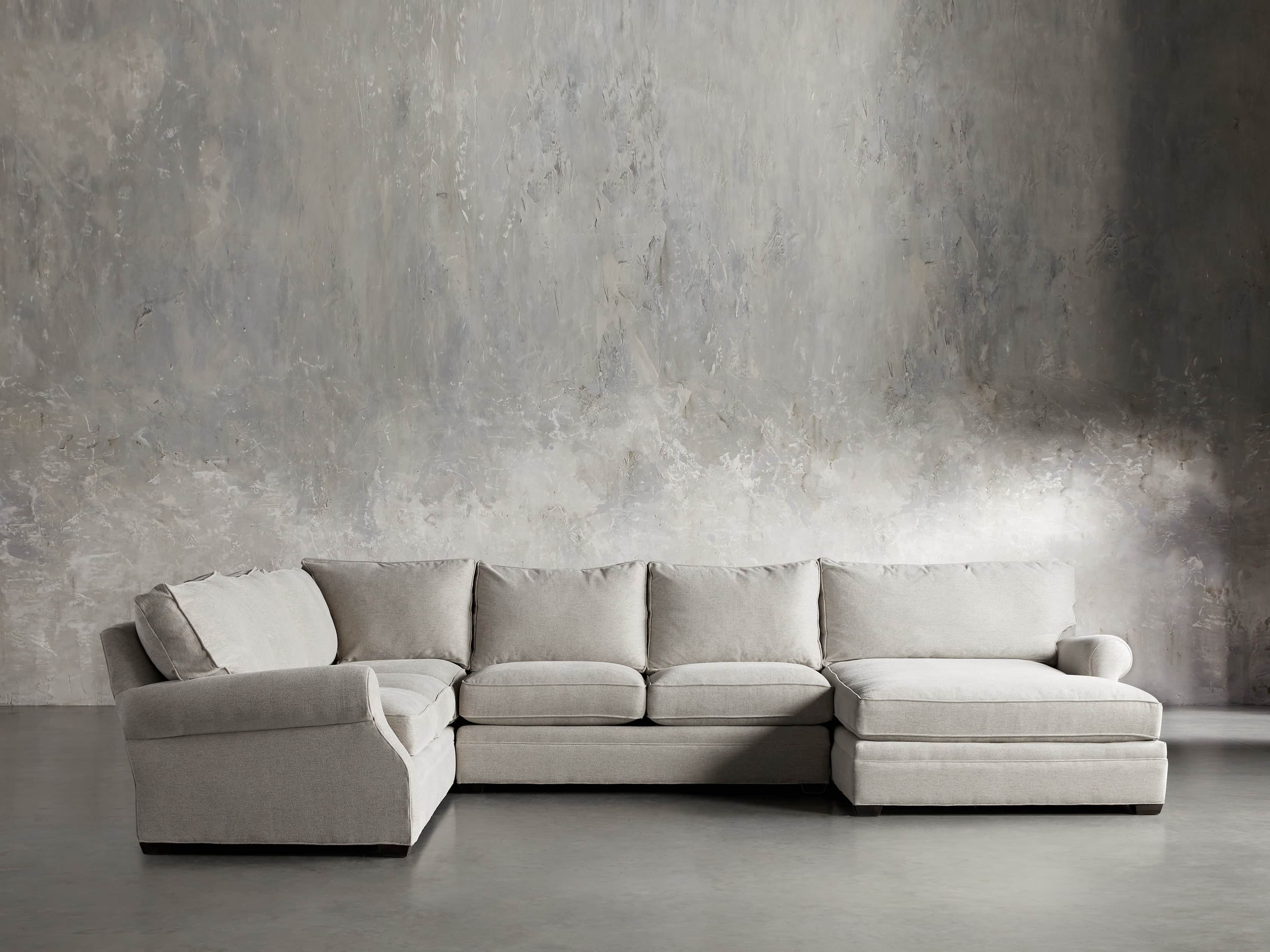 Landsbury Upholstered 159" Reverse Three Piece Large Chaise Sectional