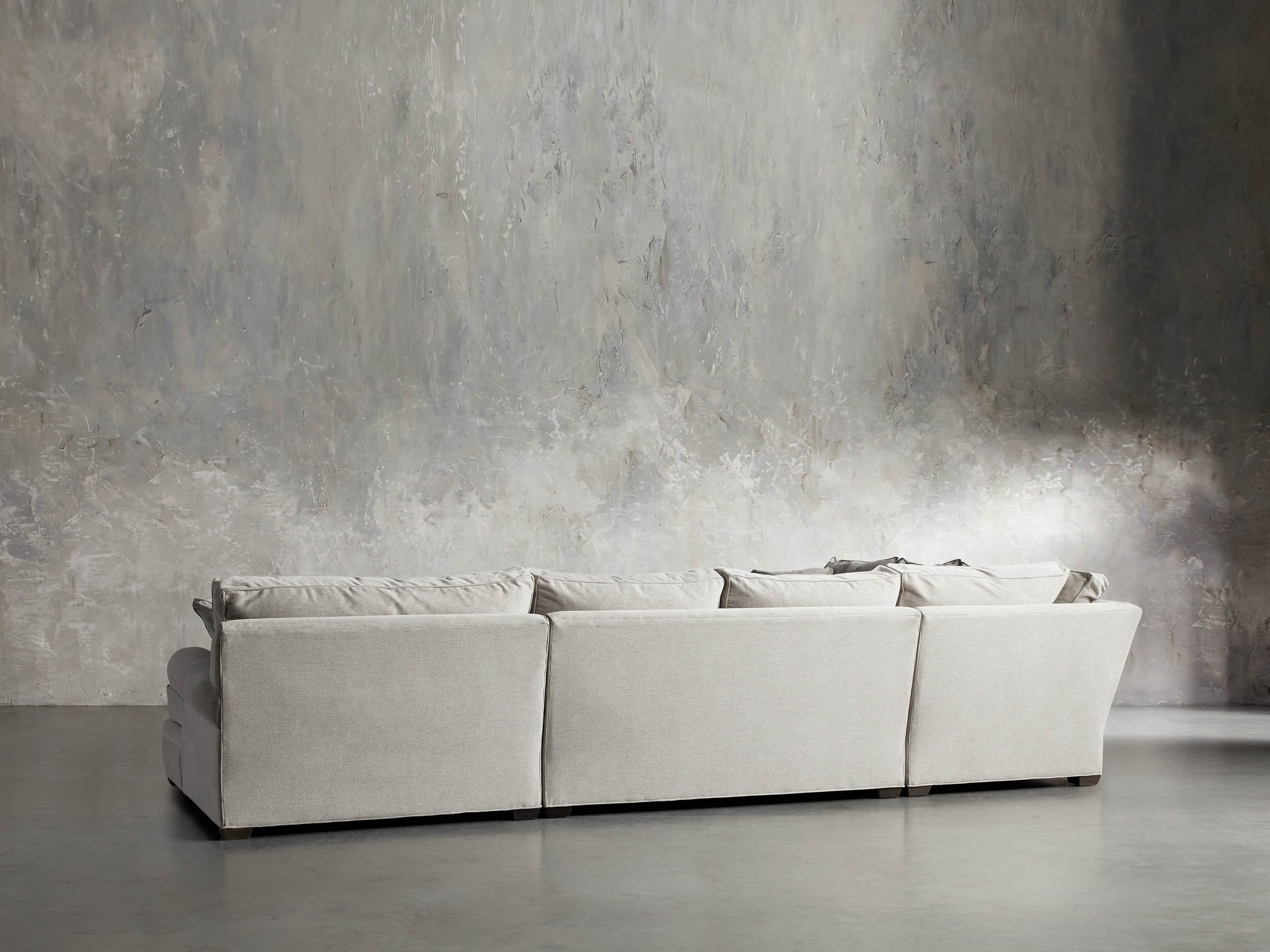 Landsbury Upholstered 159" Reverse Three Piece Large Chaise Sectional