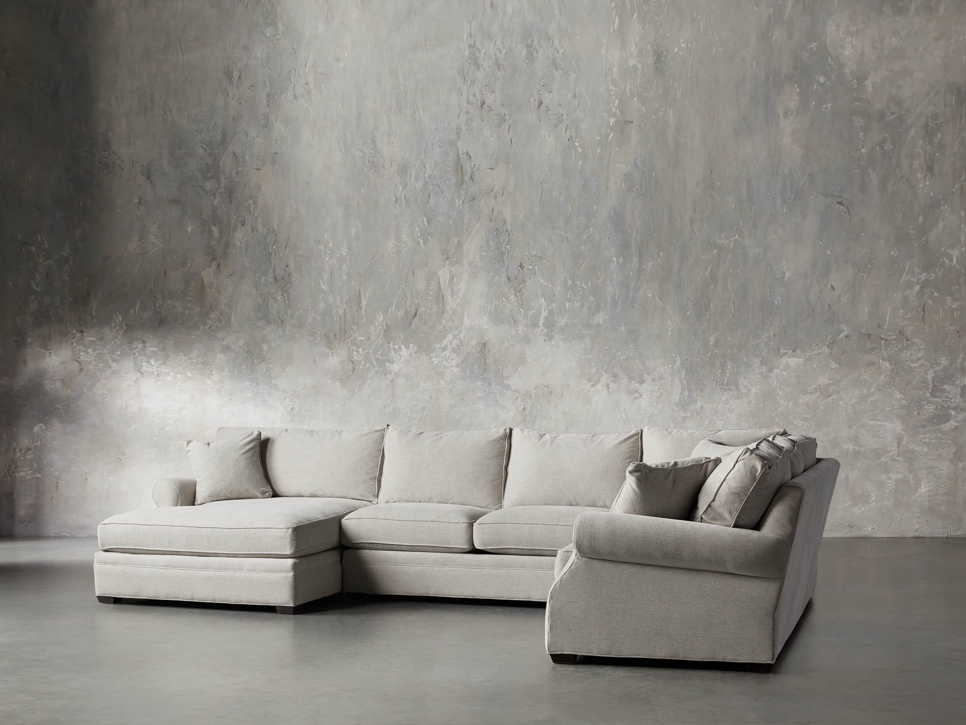 Landsbury Upholstered 159" Three Piece Large Chaise Sectional