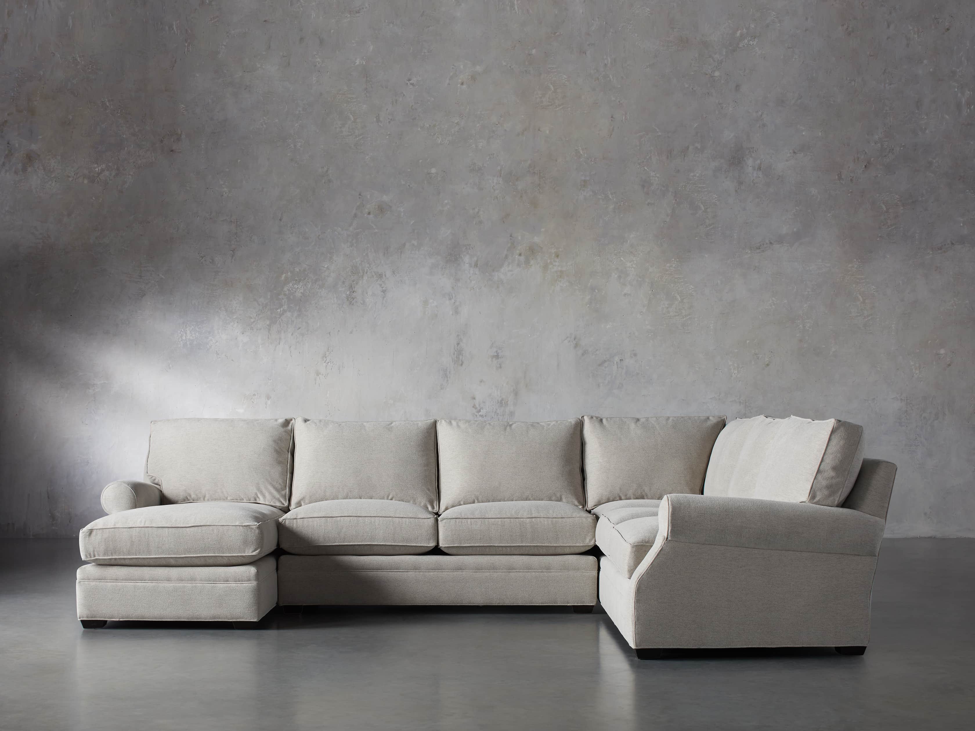 Landsbury Upholstered 145" Left Arm Three Piece Sectional