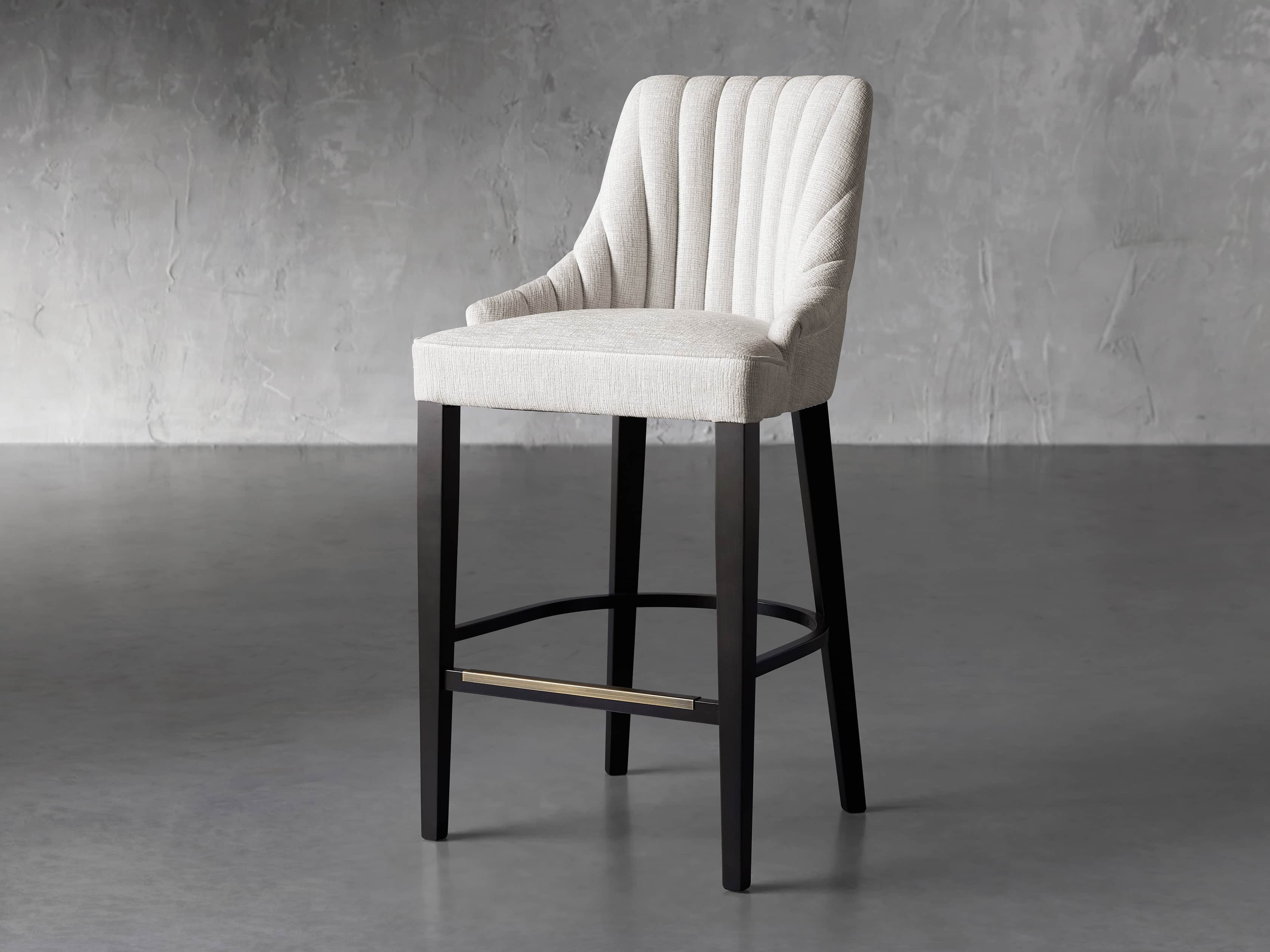 Elisa 24" Channel Barstool in Magellano Cream, slide 2 of 7