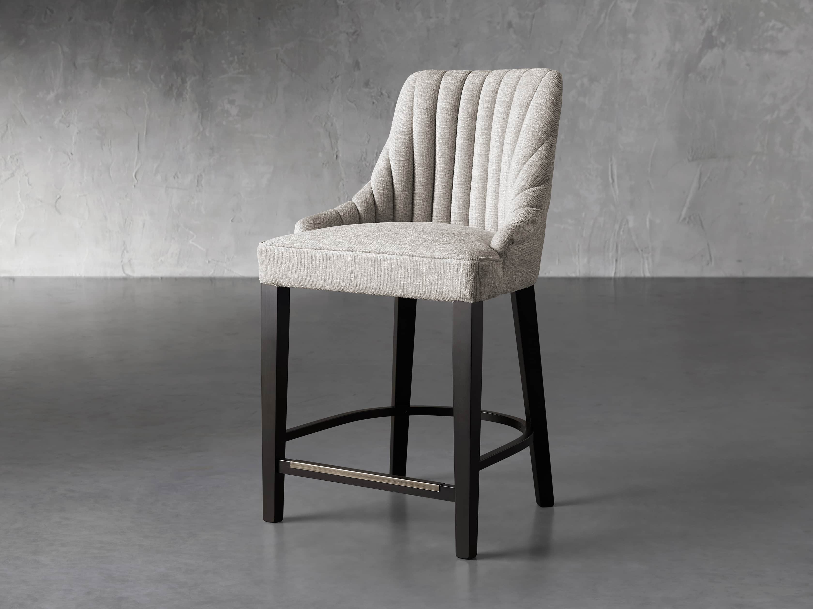 Elisa 24" Channel Counter Stool in Magellano Taupe, slide 2 of 7