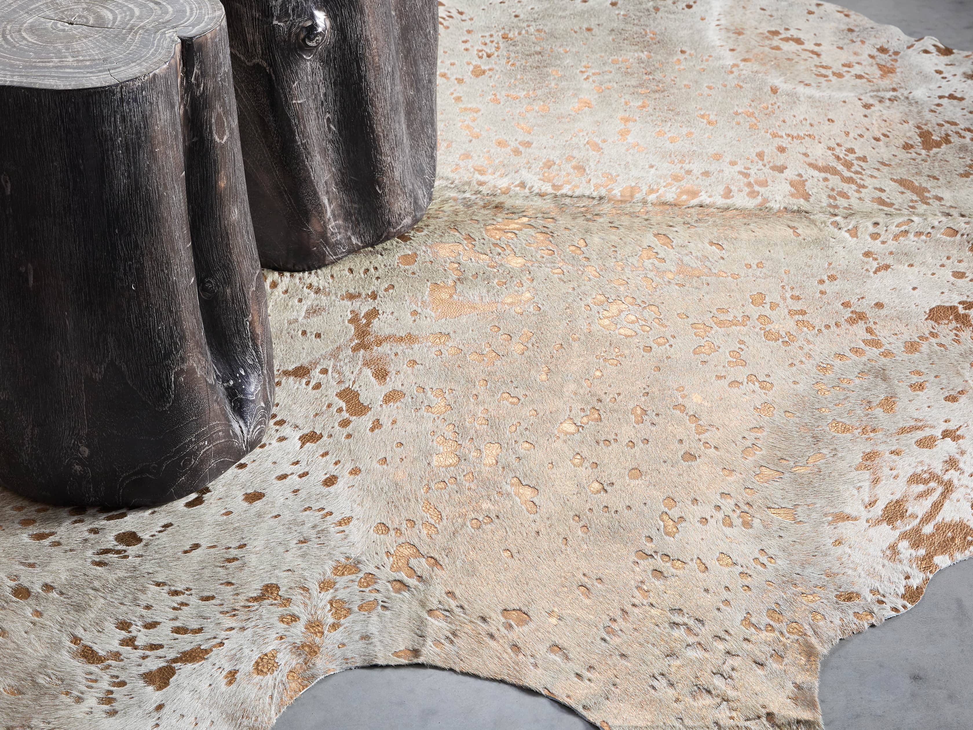 Beige and Copper Metallic Hide, slide 1 of 3