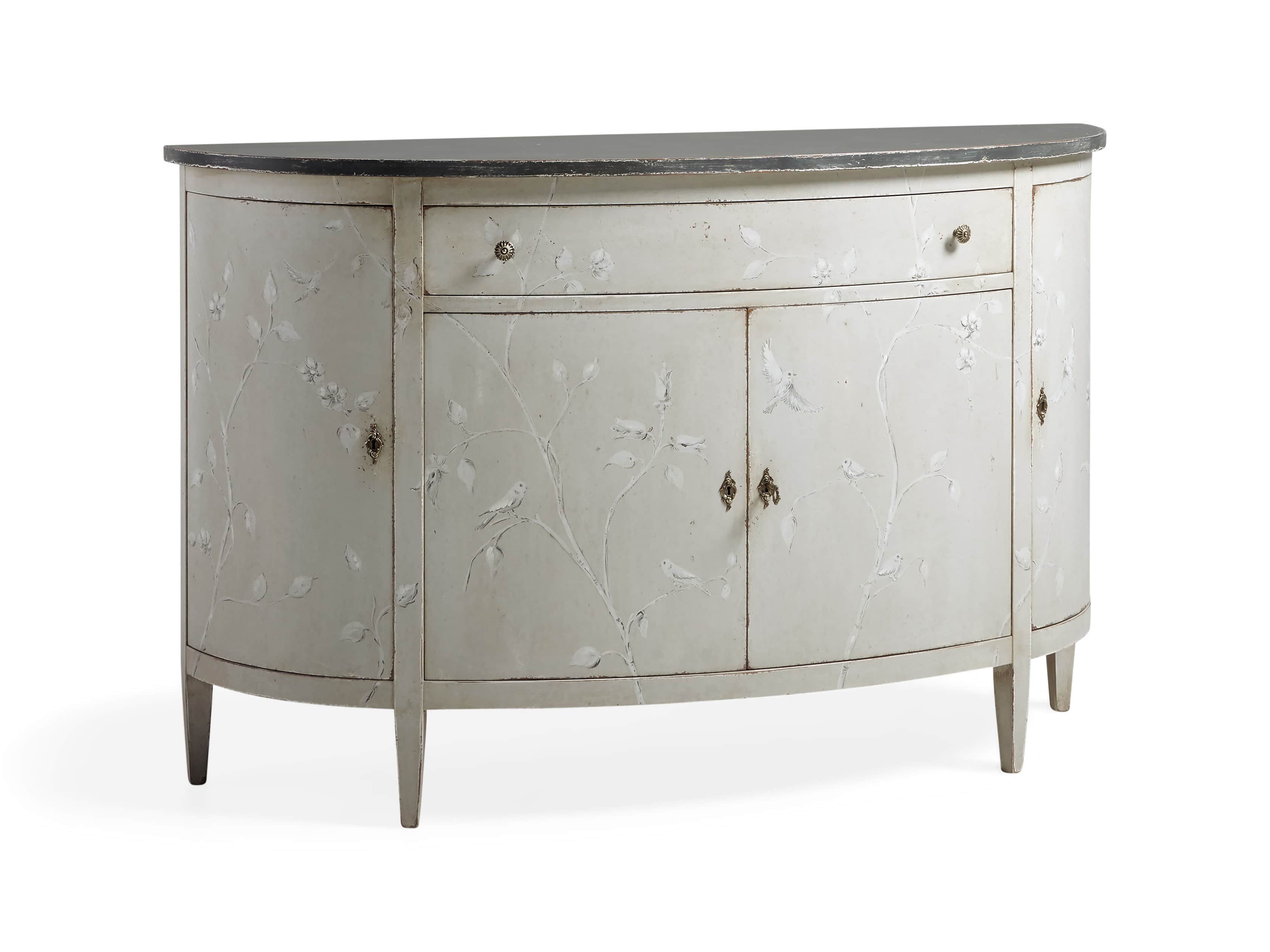 Sofia Bell'Arte Demilune Cabinet in Uccello Grigio