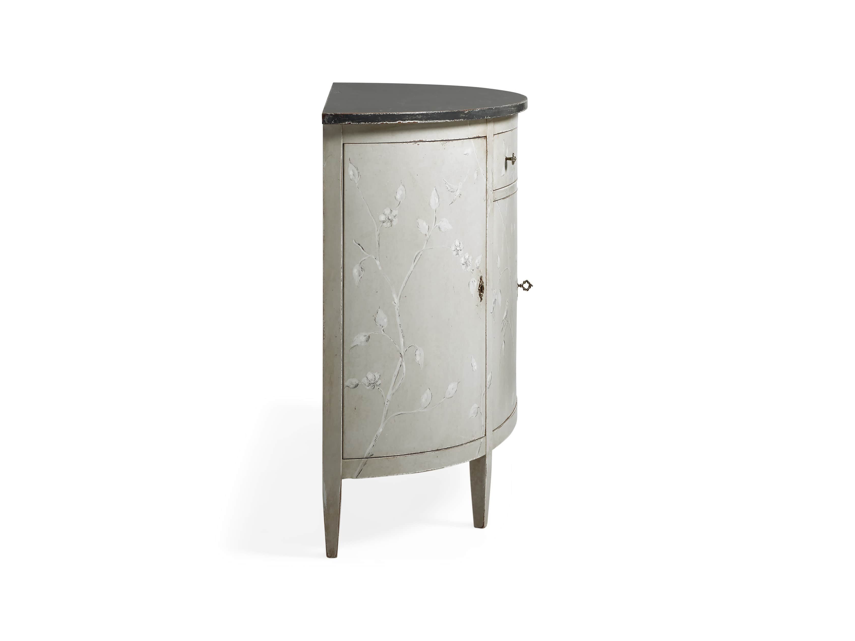 Sofia Bell'Arte Demilune Cabinet in Uccello Grigio