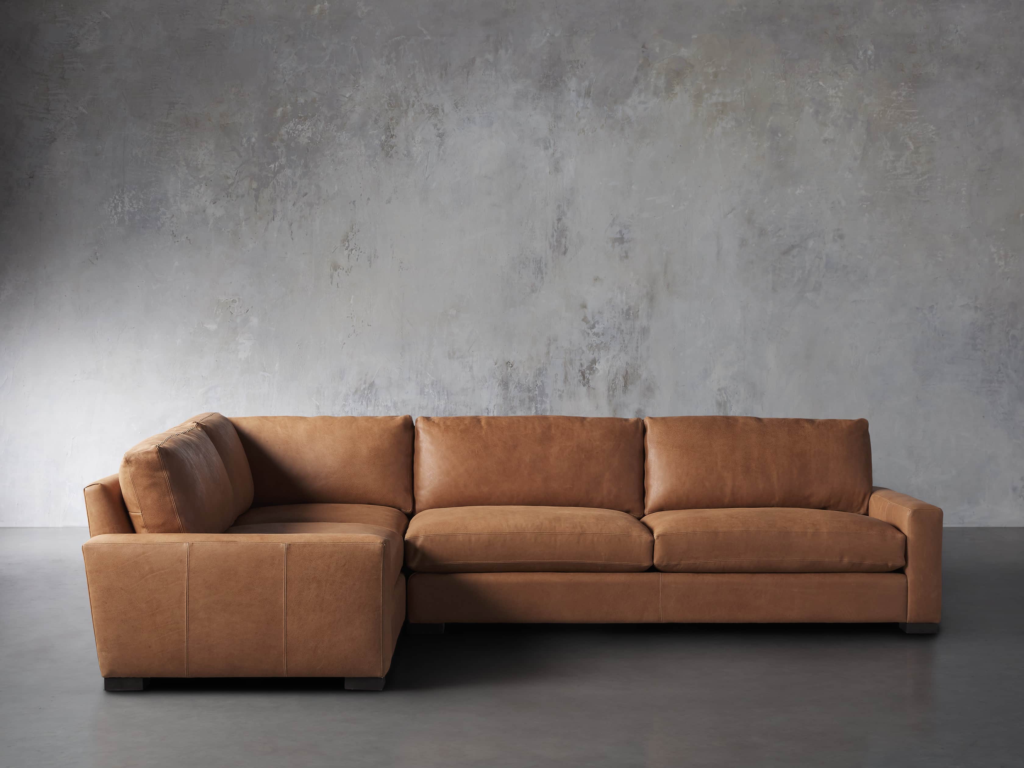 View the Remington Leather Two Piece Sectional | Variant: LANIE CAMEL