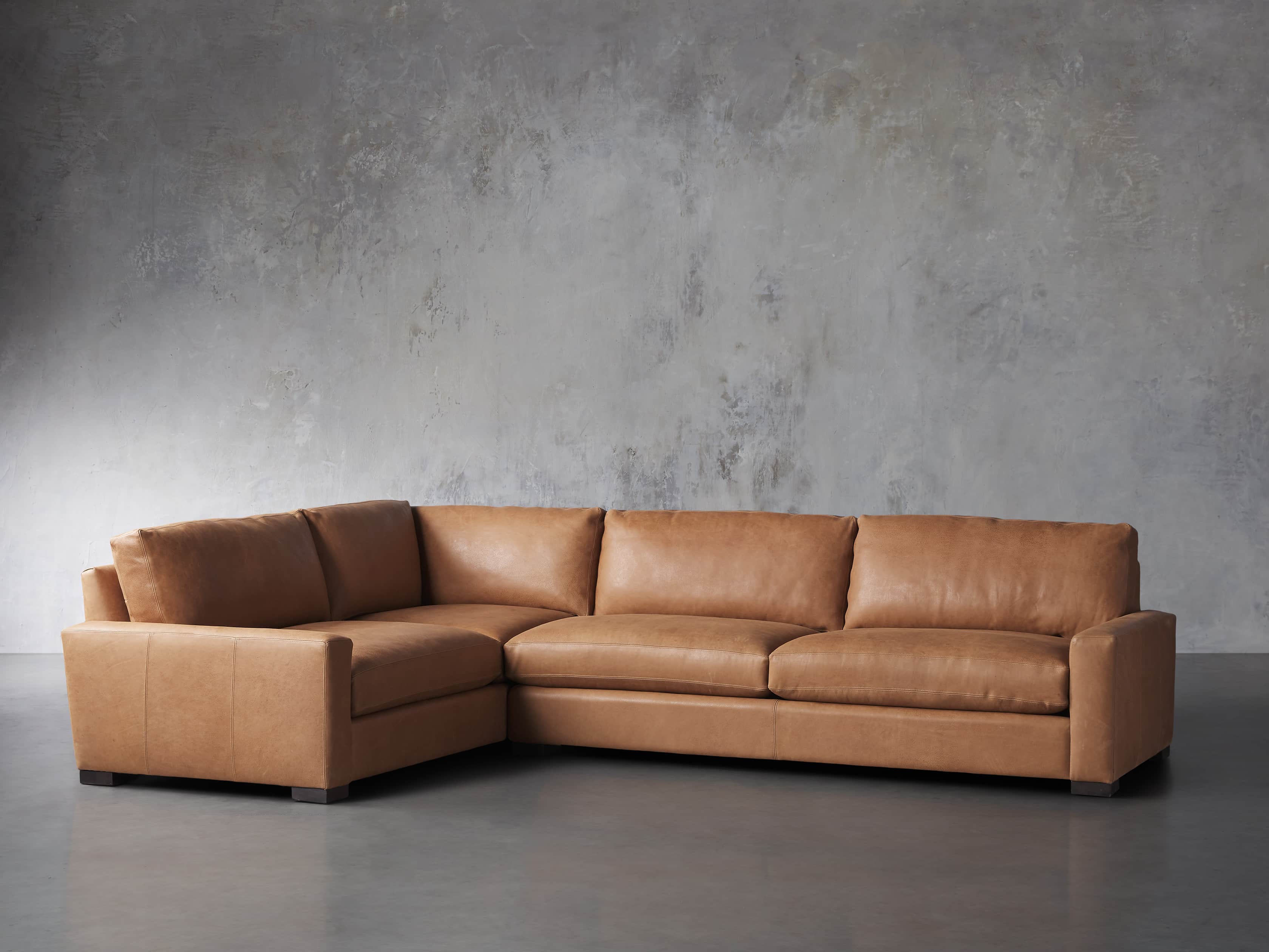 Remington Deep Springs Leather 138" Two Piece Sectional, slide 3 of 8