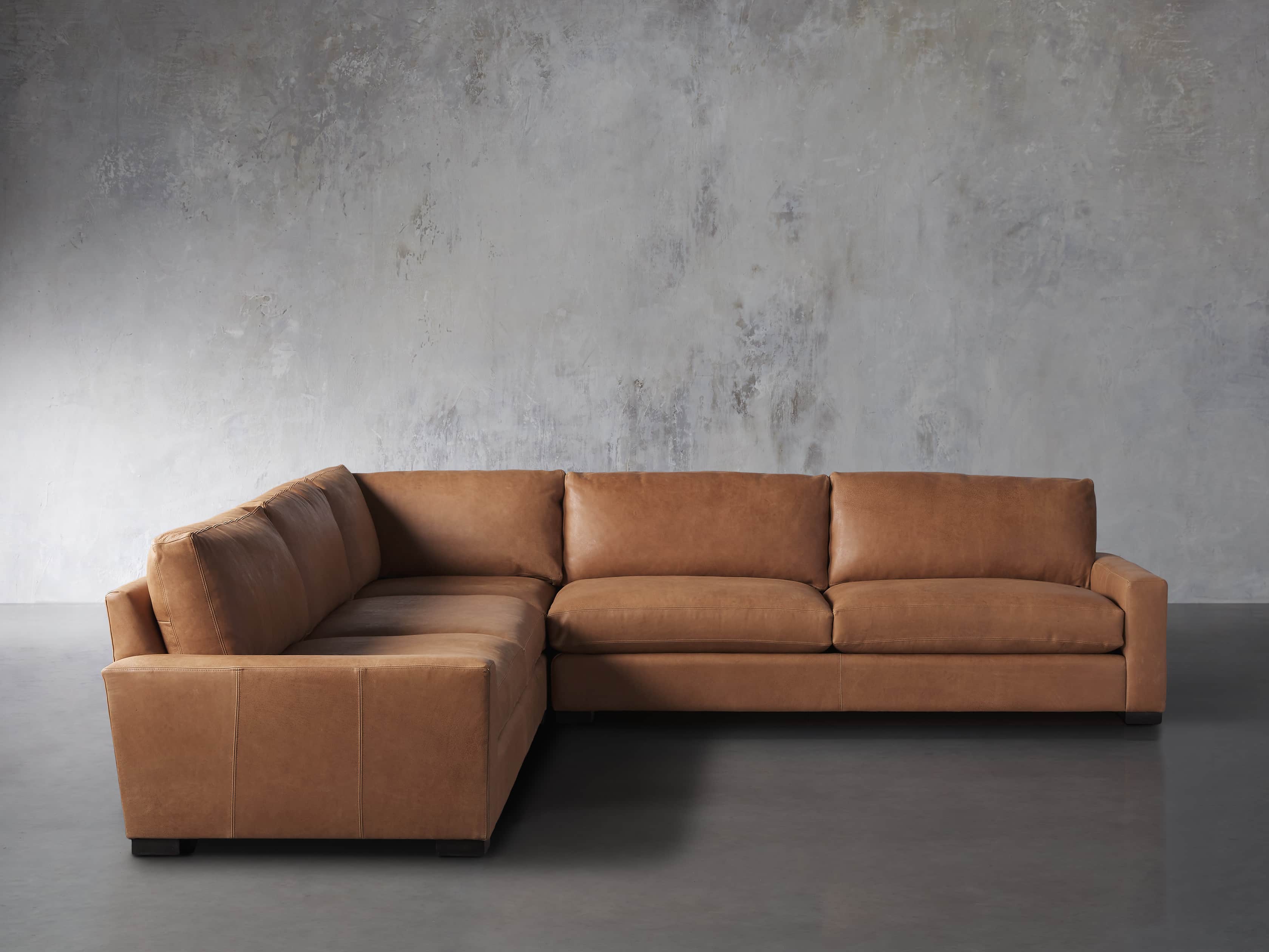 Remington Leather Three Piece Sectional Arhaus