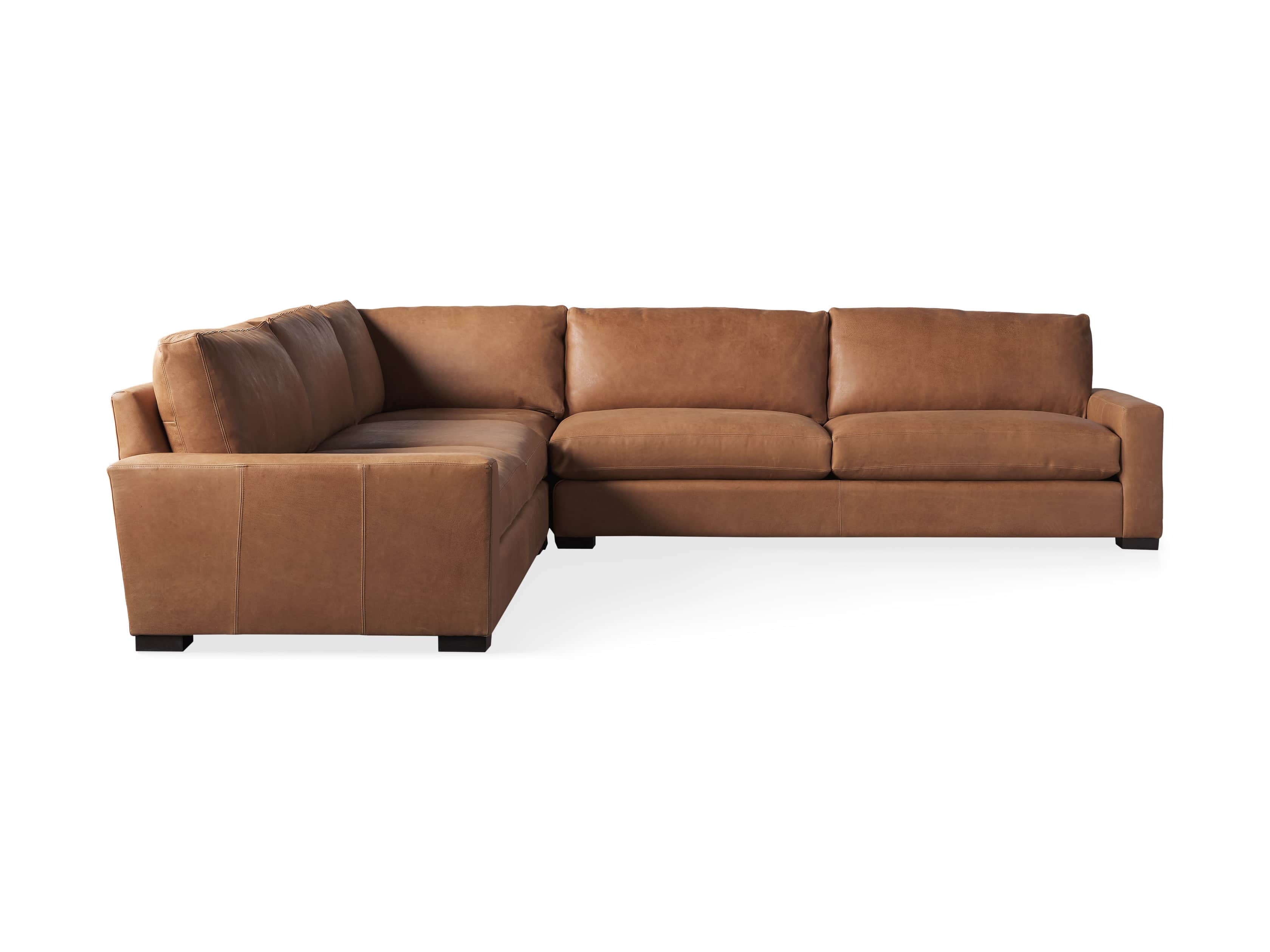 Remington Leather Three-Piece Corner Sectional