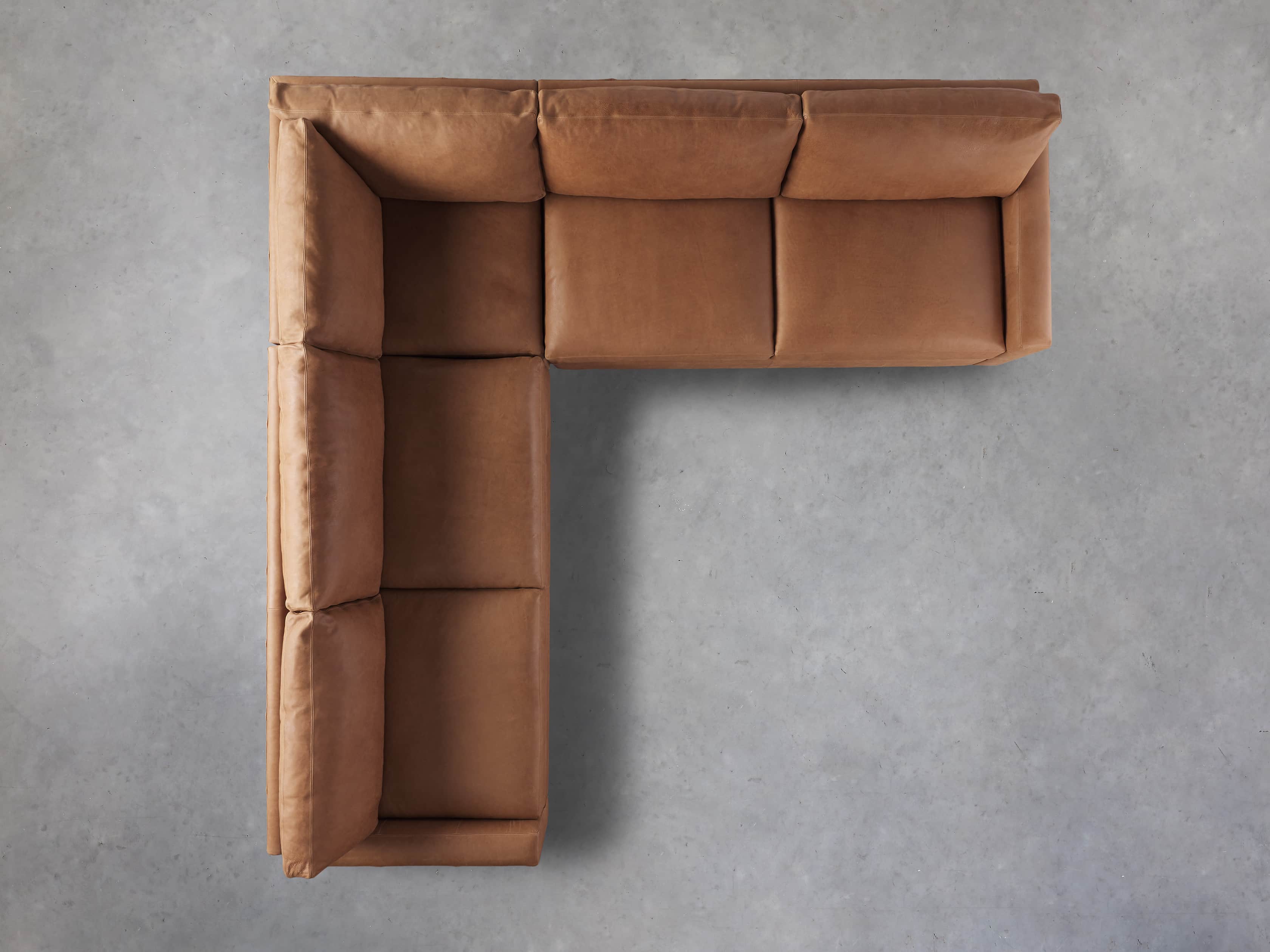 Remington Leather Three-Piece Corner Sectional