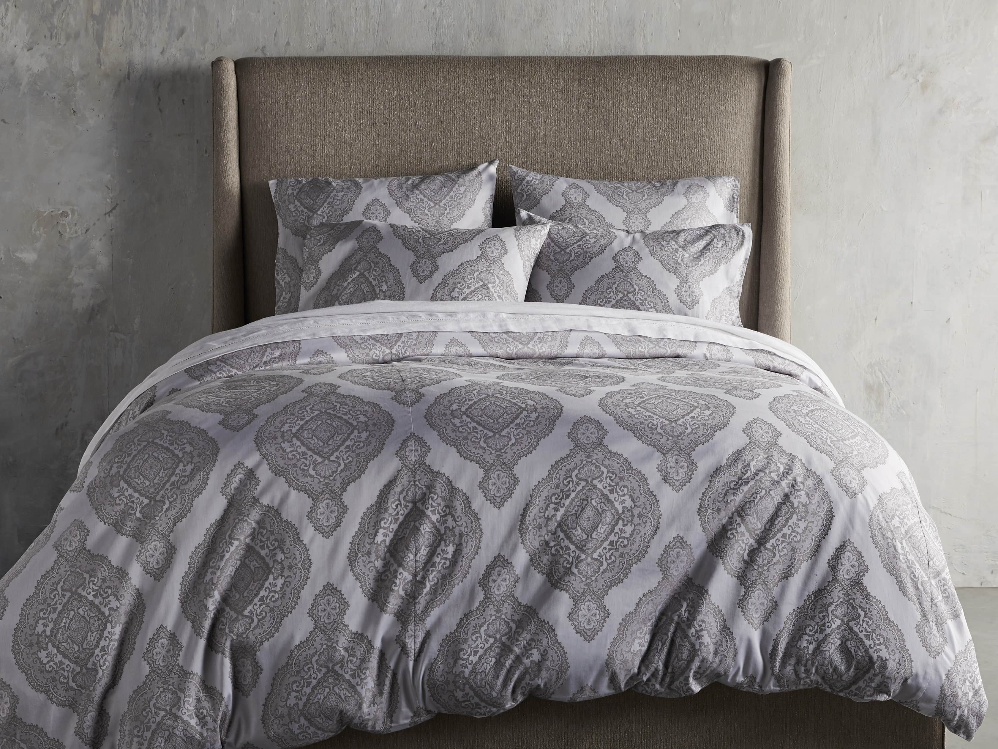 Silver Capri Queen Duvet Cover