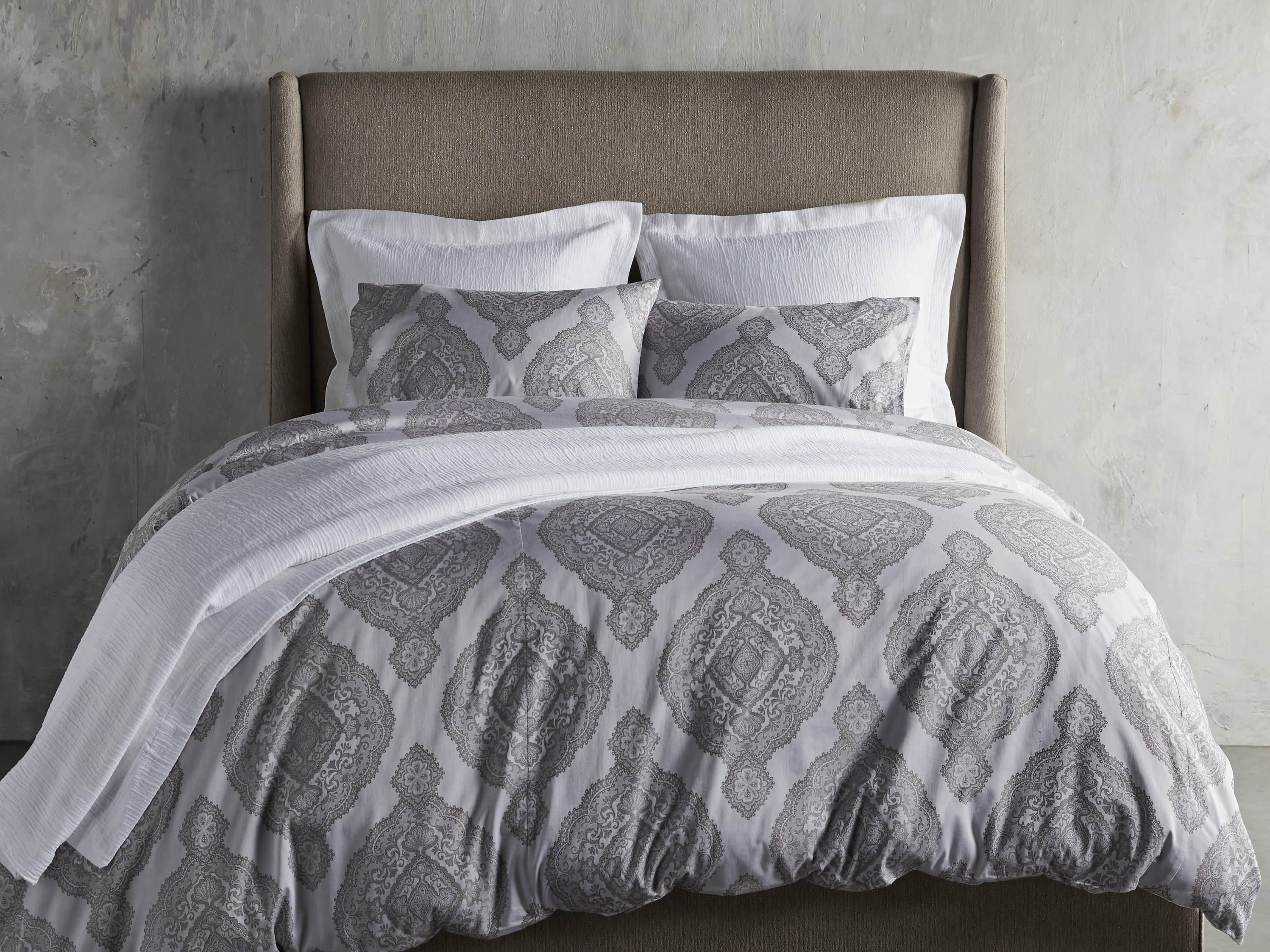 Silver Capri Queen Duvet Cover