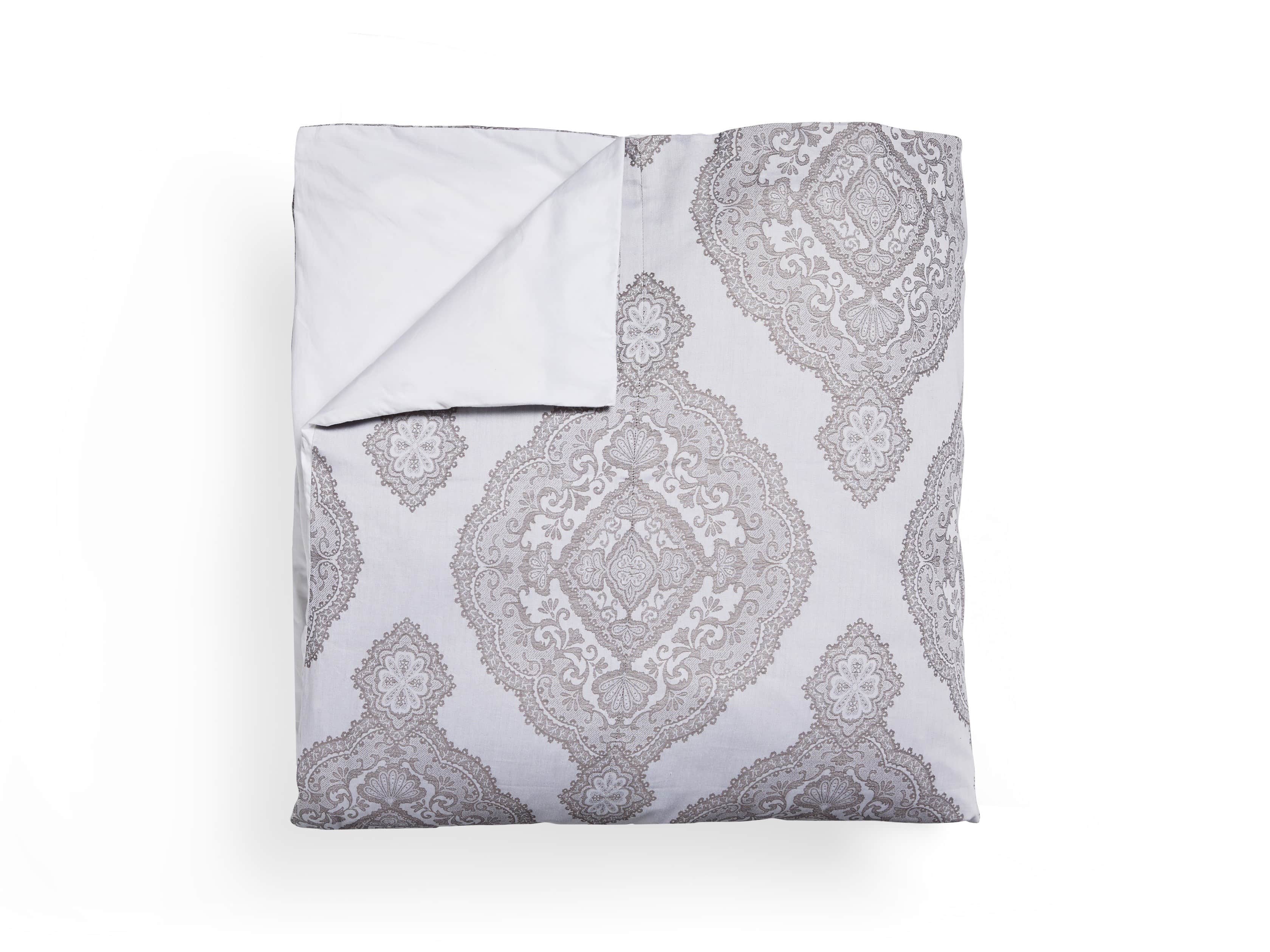 Silver Capri Queen Duvet Cover