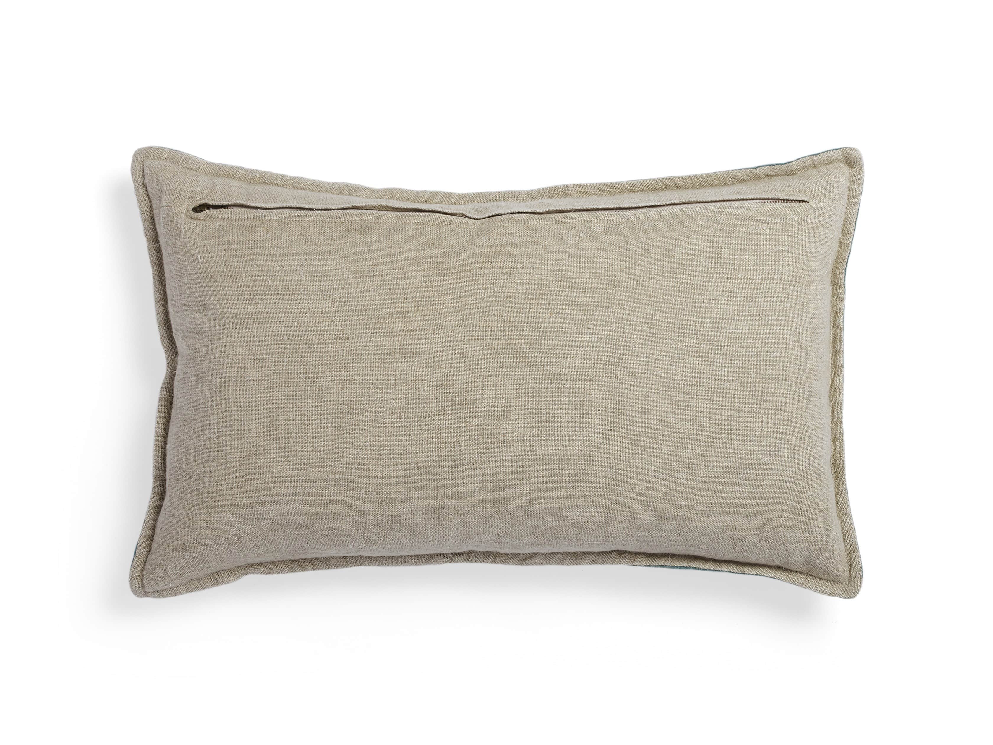 Stone Washed Velvet Lumbar Pillow in Jade, slide 3 of 5