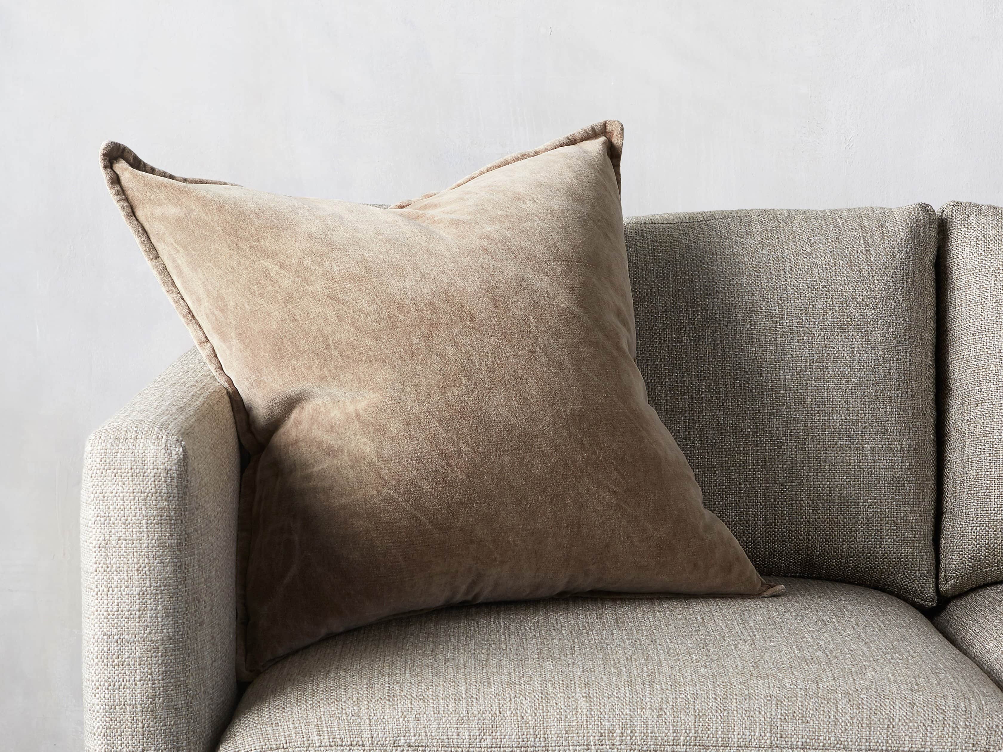 Stone Washed Velvet Pillow in Denim