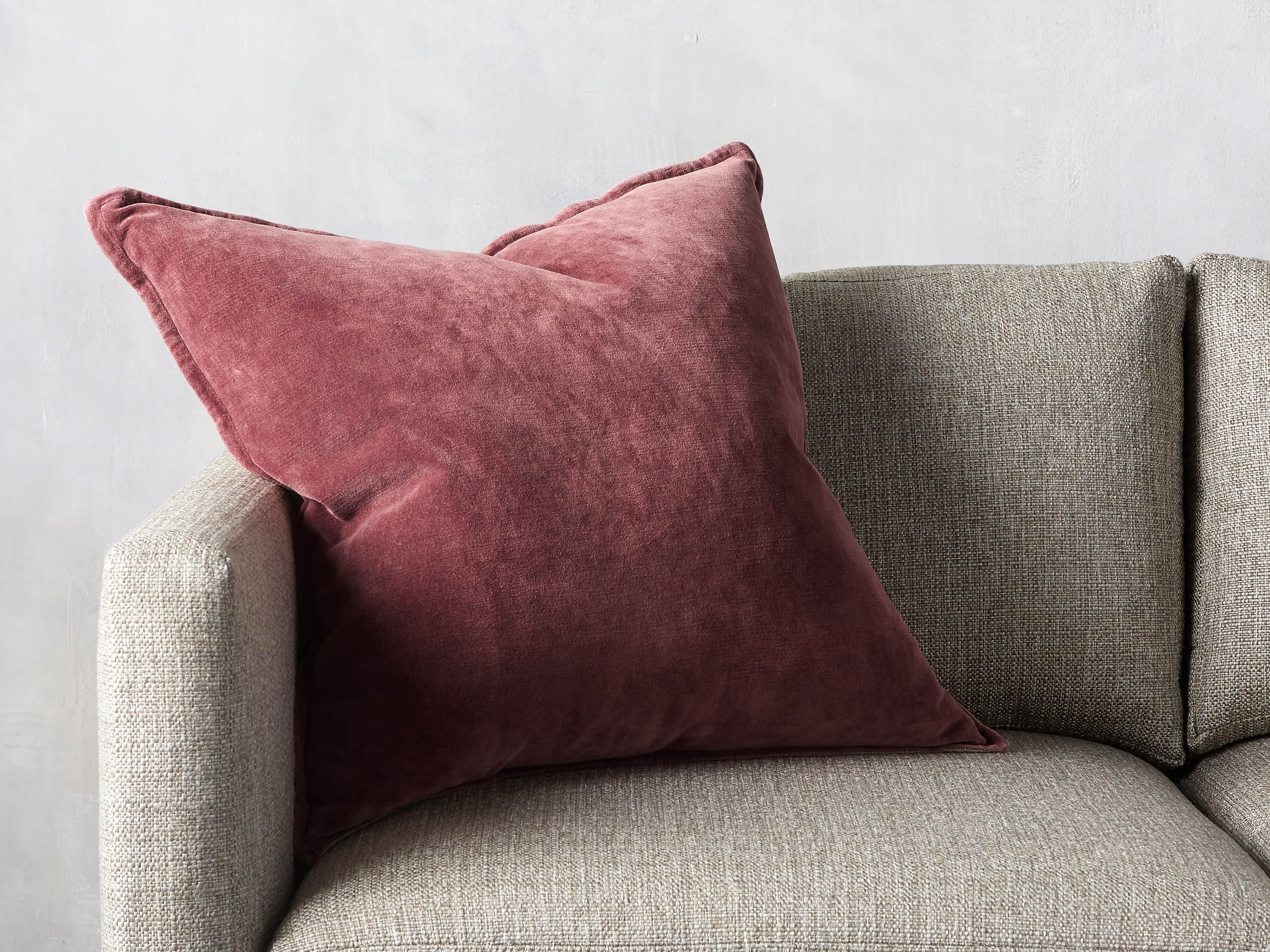 Stone Washed Velvet Square in Wine Cover Only