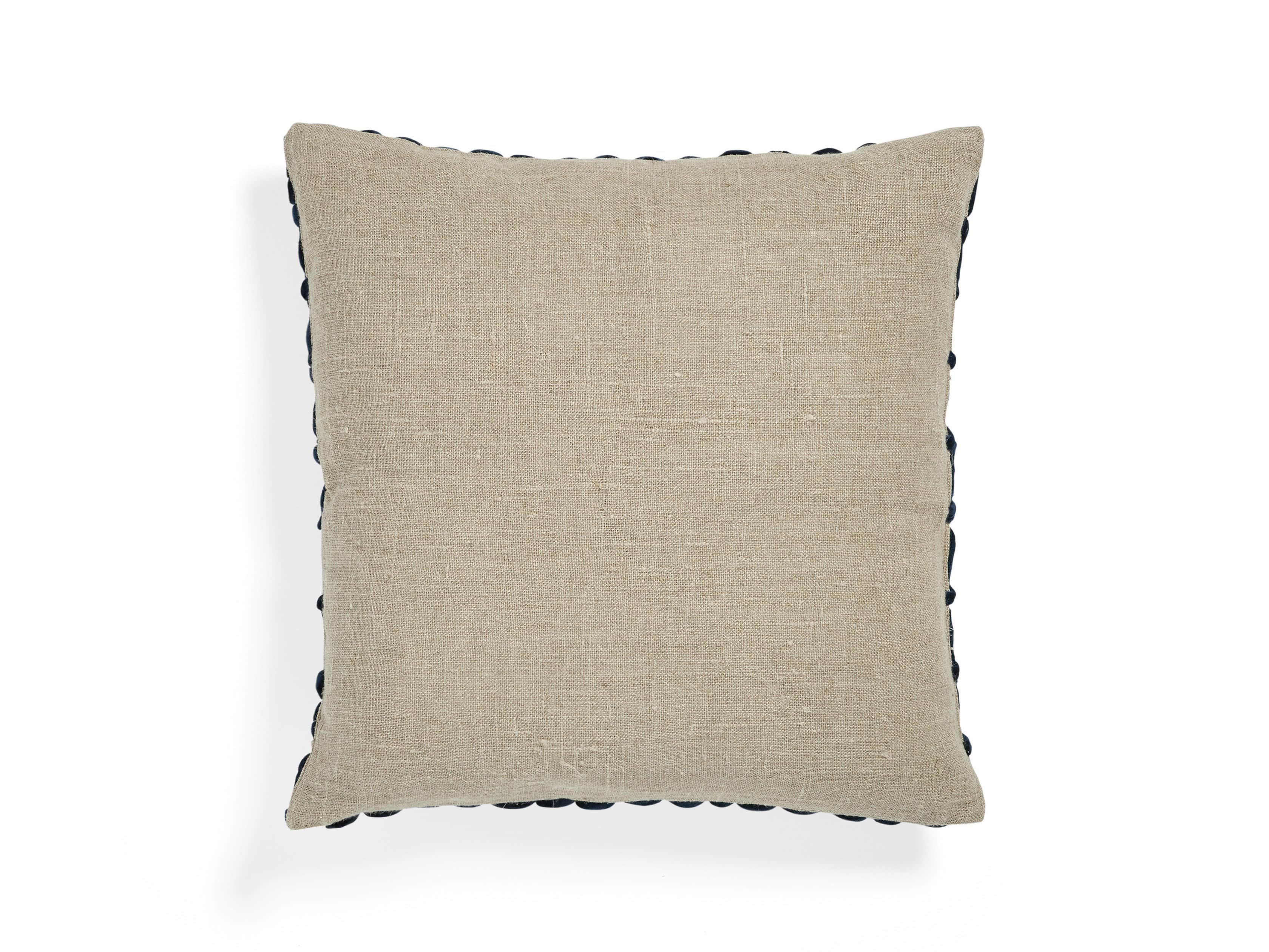 VELVET LINEN LOOP PILLOW COVER IN BLUE, slide 2 of 4