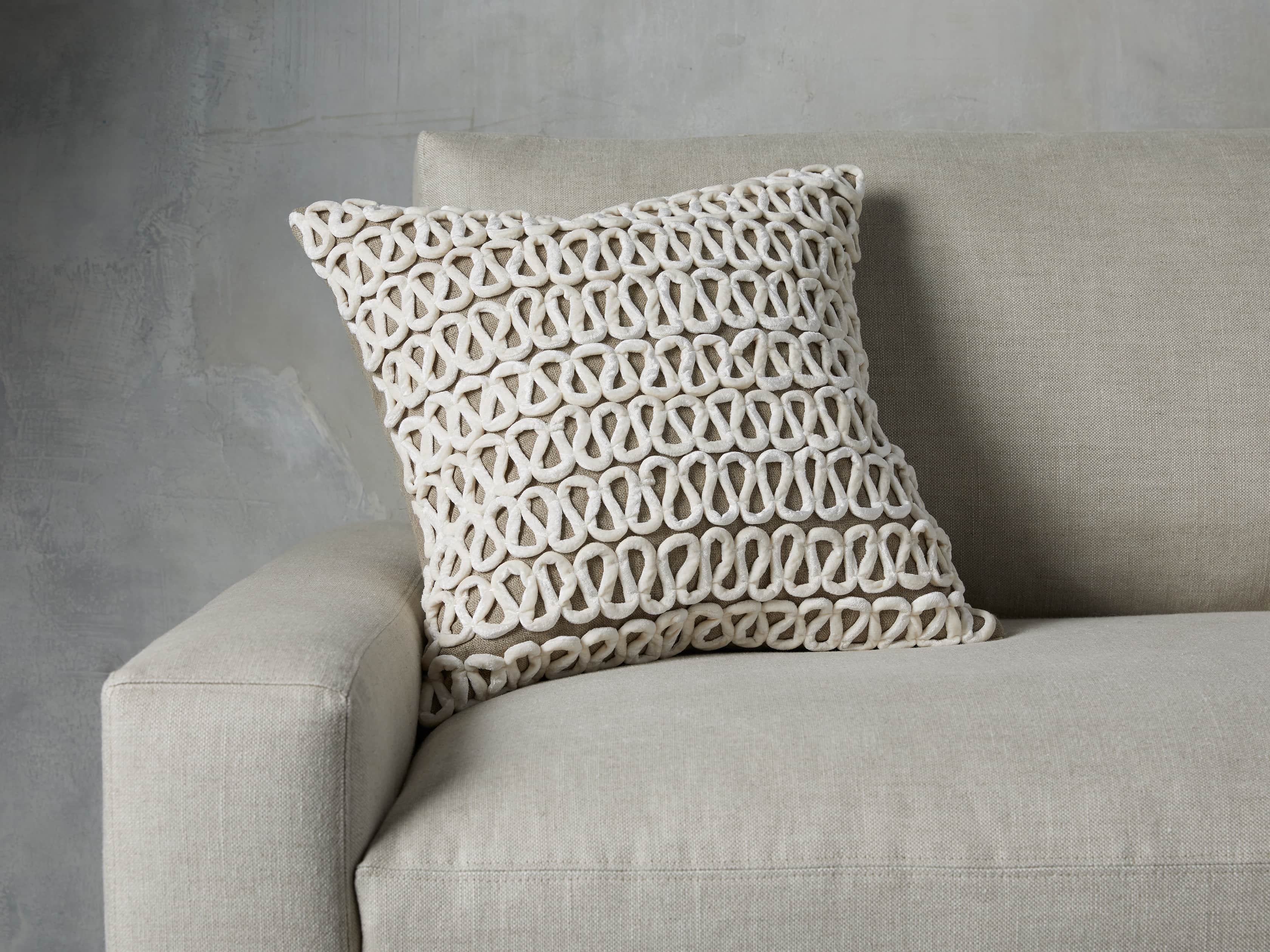  Velvet  Loop Linen  Pillow  Arhaus