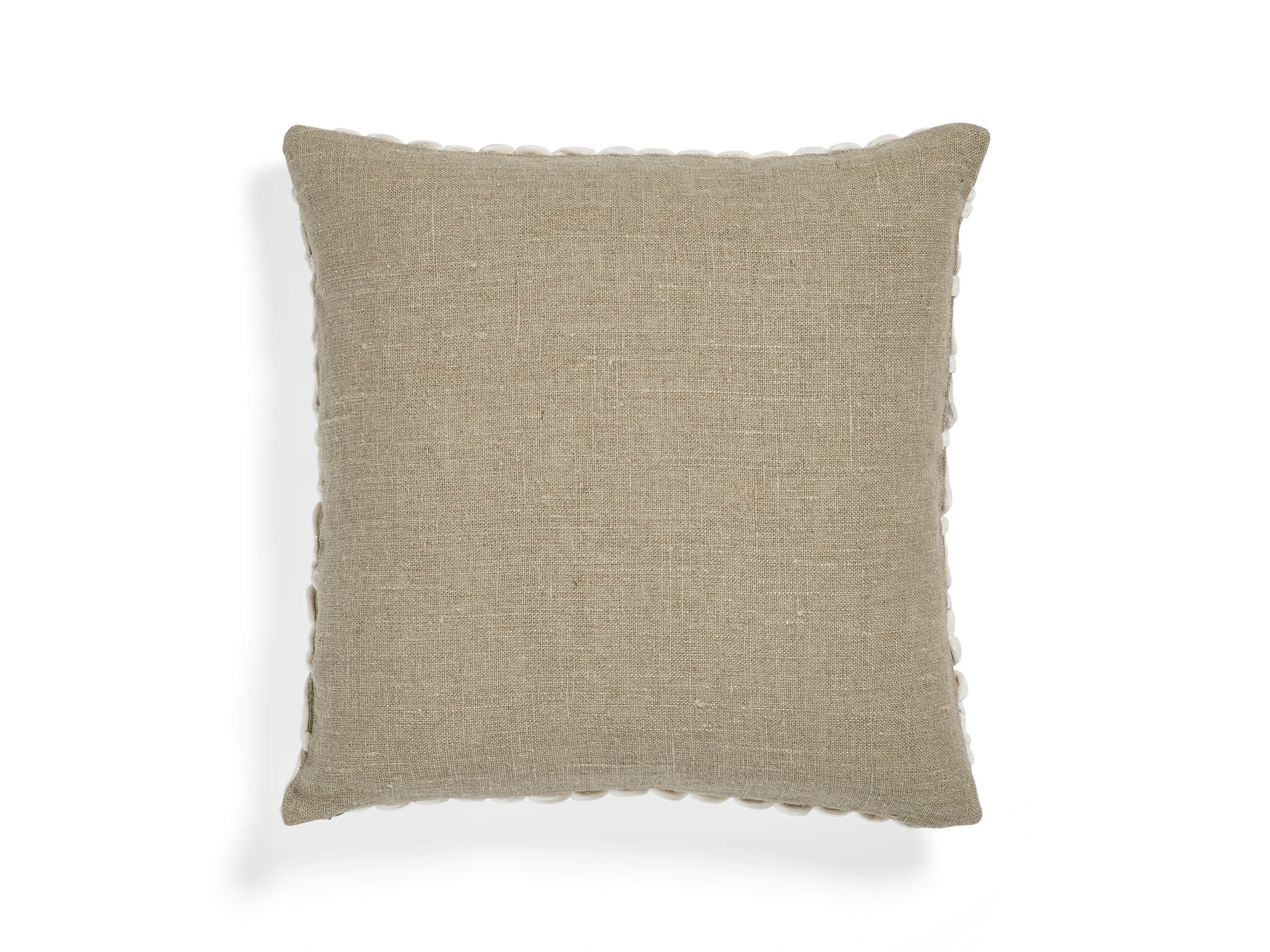 Ivory Velvet Loop Linen Pillow, slide 2 of 4