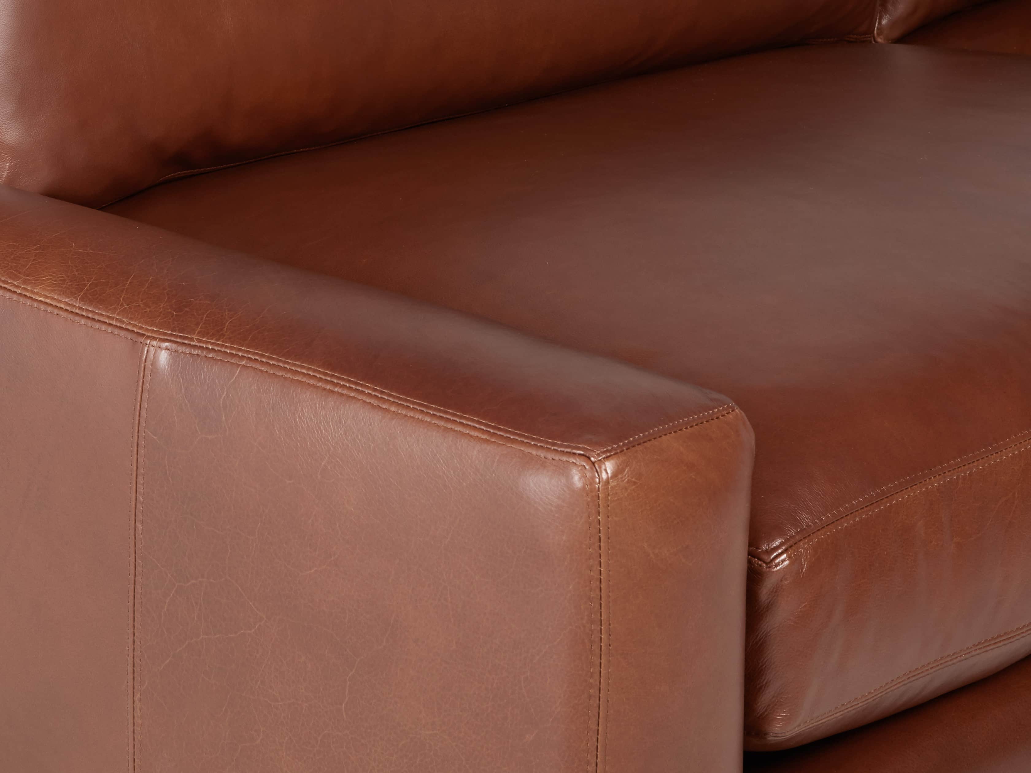 Remington Deep Leather 108" Sofa