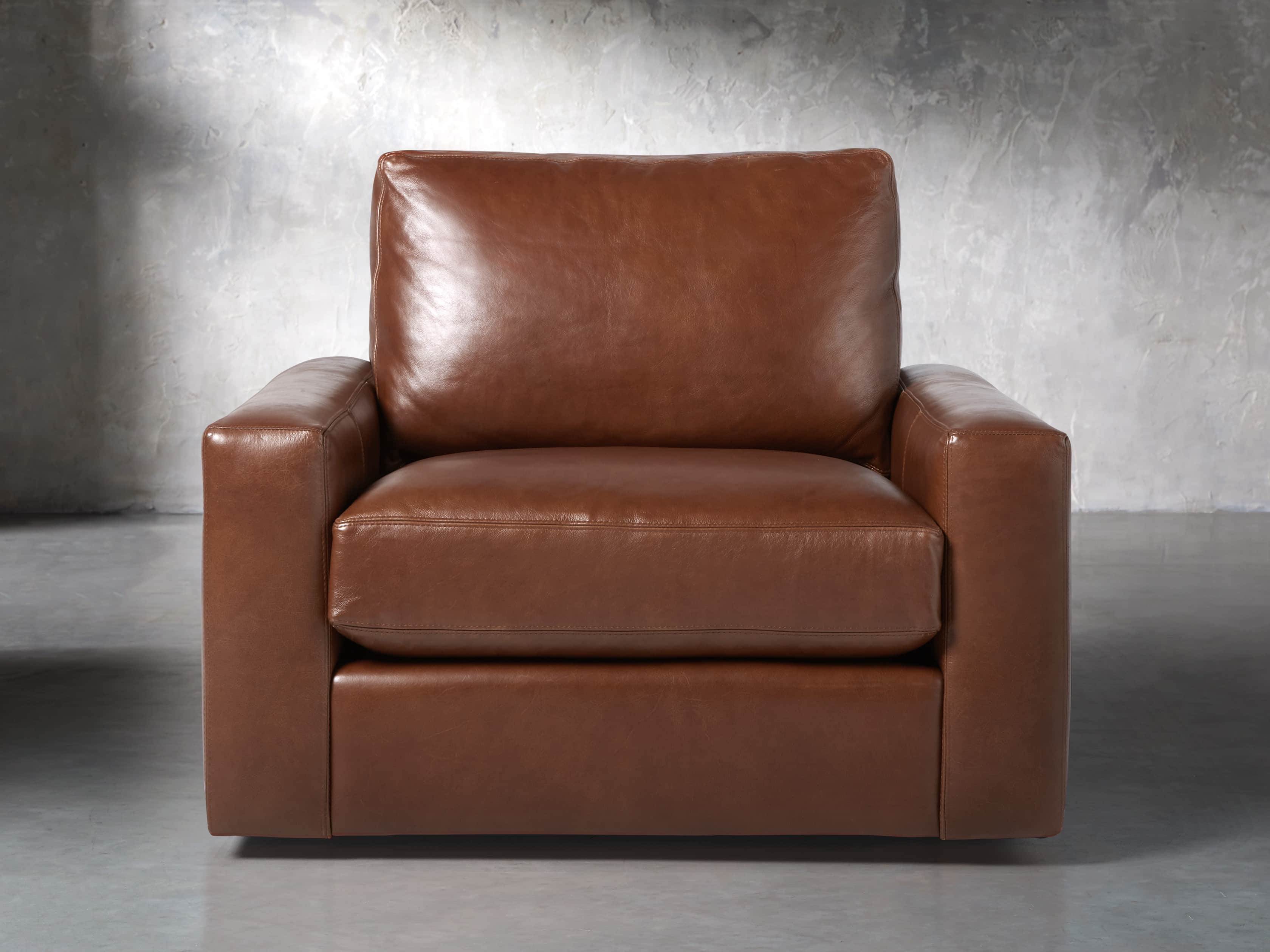 Remington Petite Leather 42" Swivel Chair, slide 2 of 8