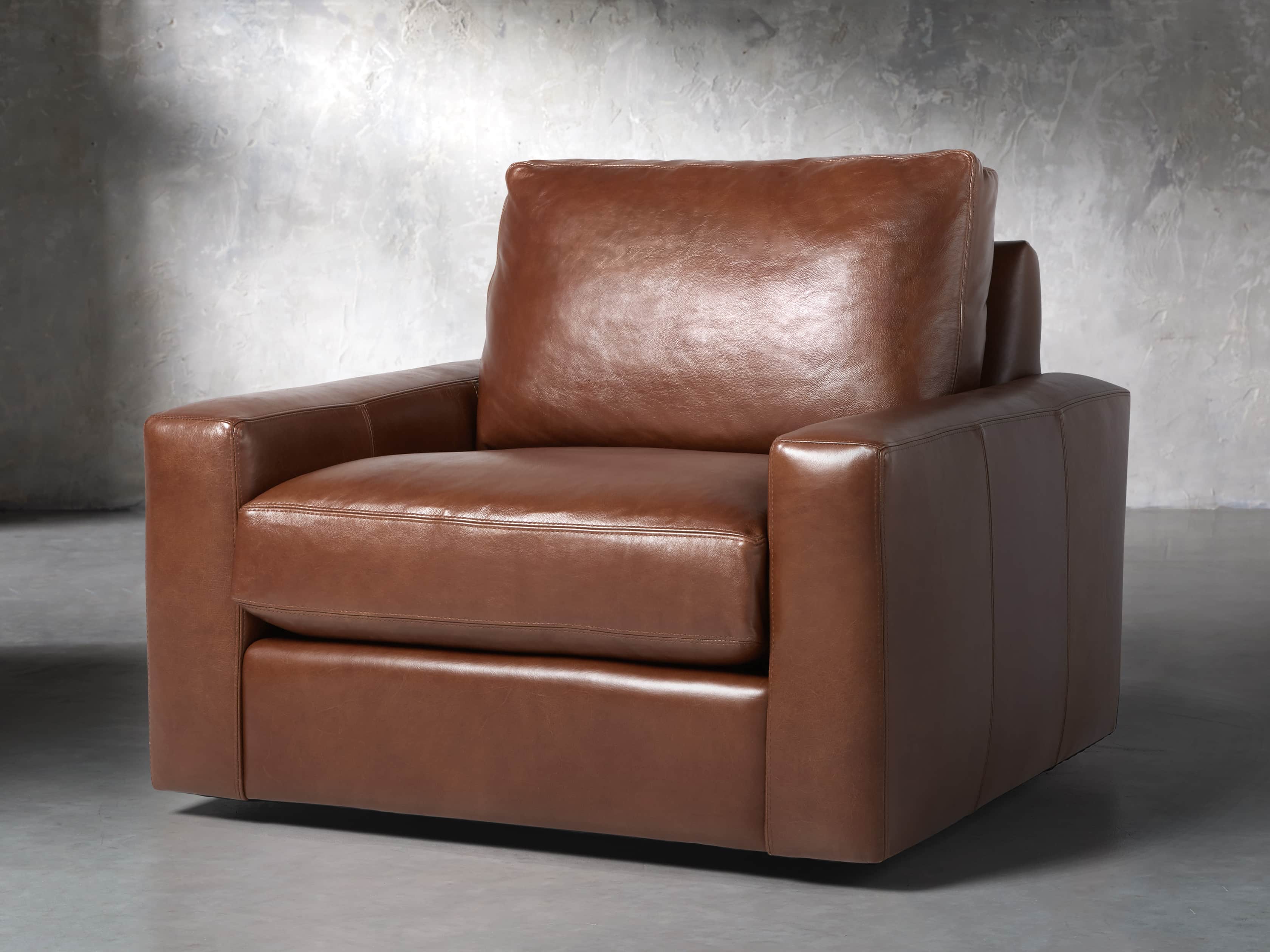Remington Petite Leather 42" Swivel Chair, slide 3 of 8