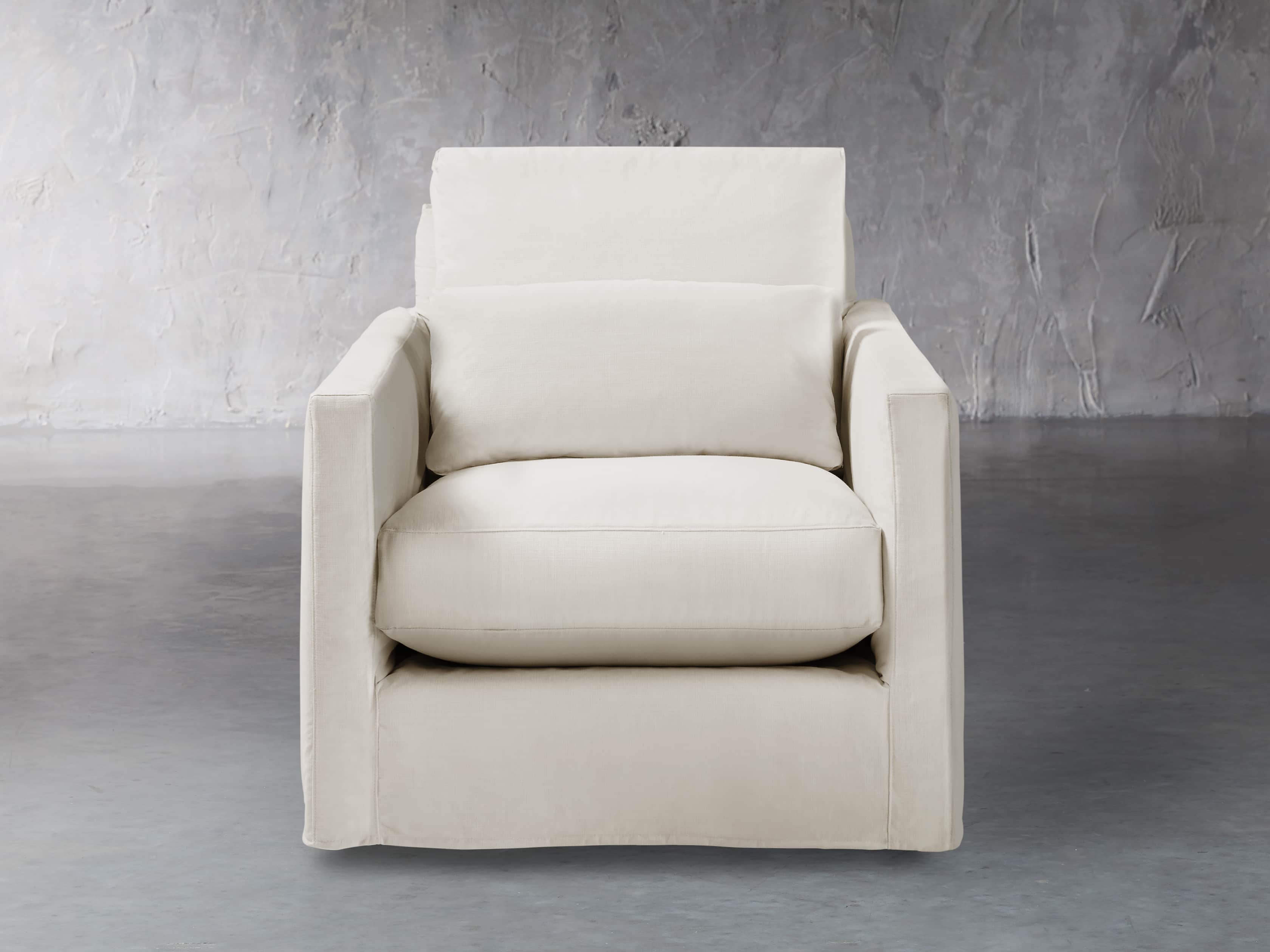 Pollack 37" Slipcovered Swivel Chair, slide 2 of 6
