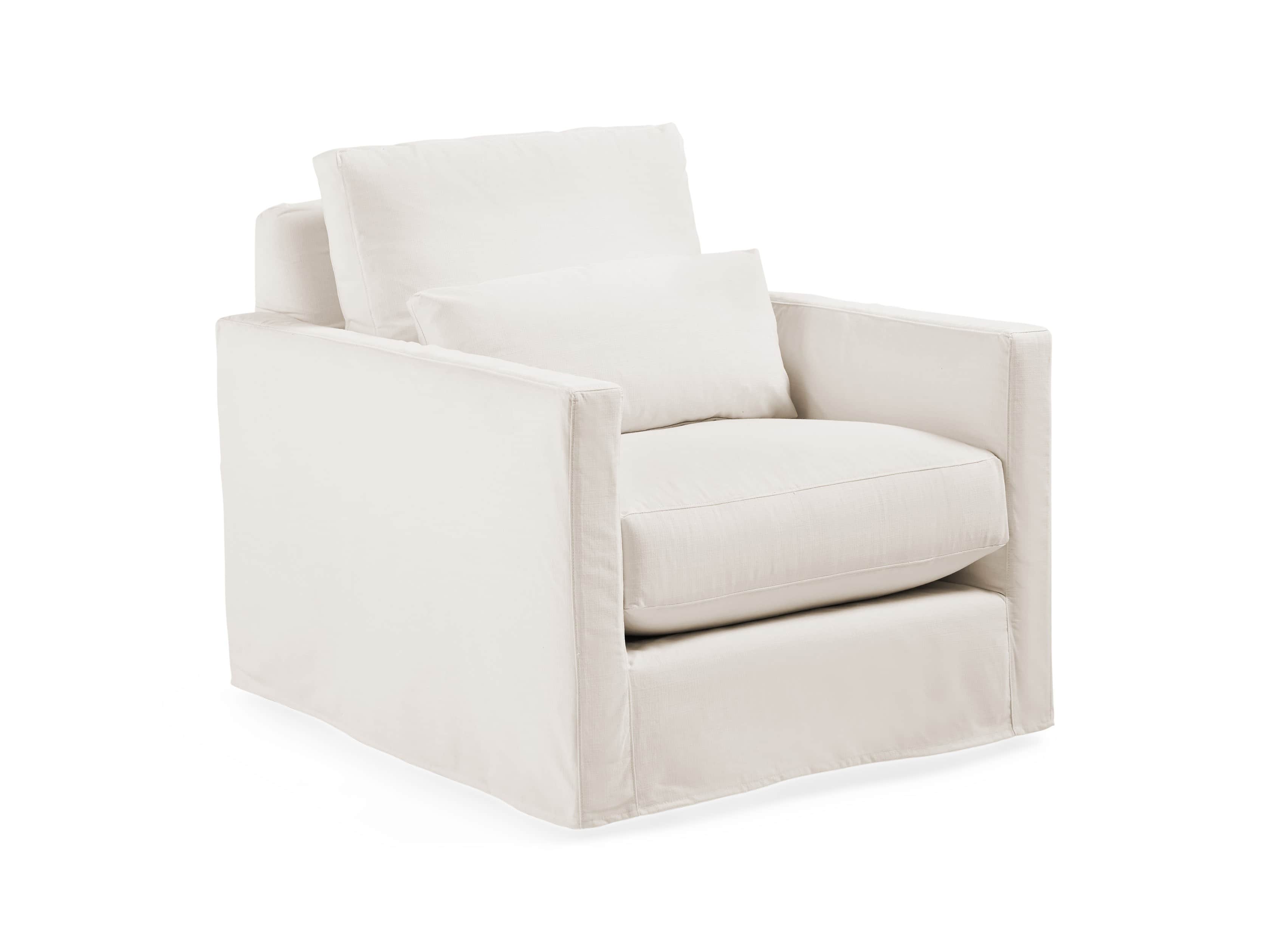 Pollack 37" Slipcovered Swivel Chair, slide 3 of 6