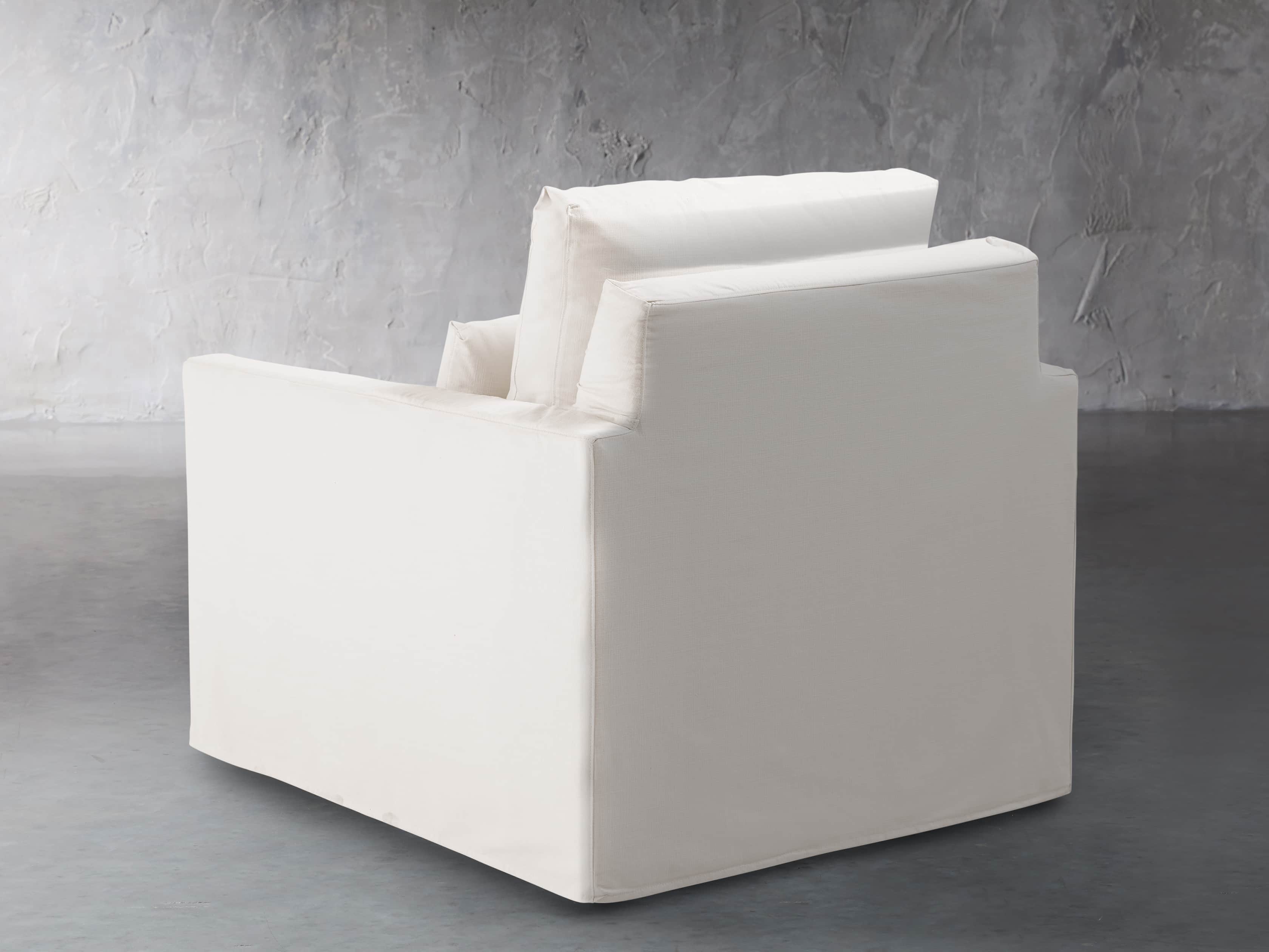 Pollack 37" Slipcovered Swivel Chair, slide 5 of 8