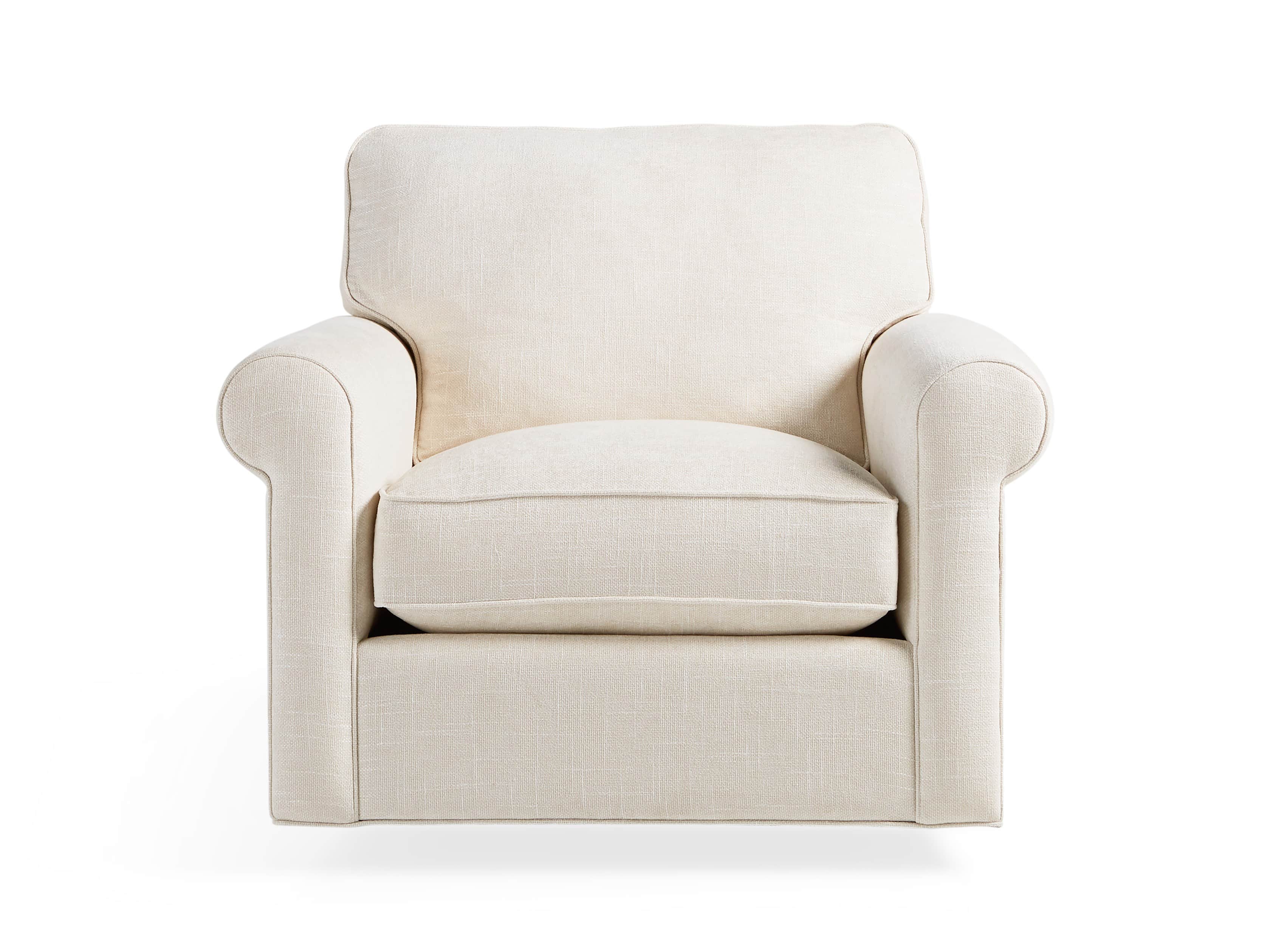 Baldwin No Skirt Upholstered 44" Swivel Chair, slide 2 of 7