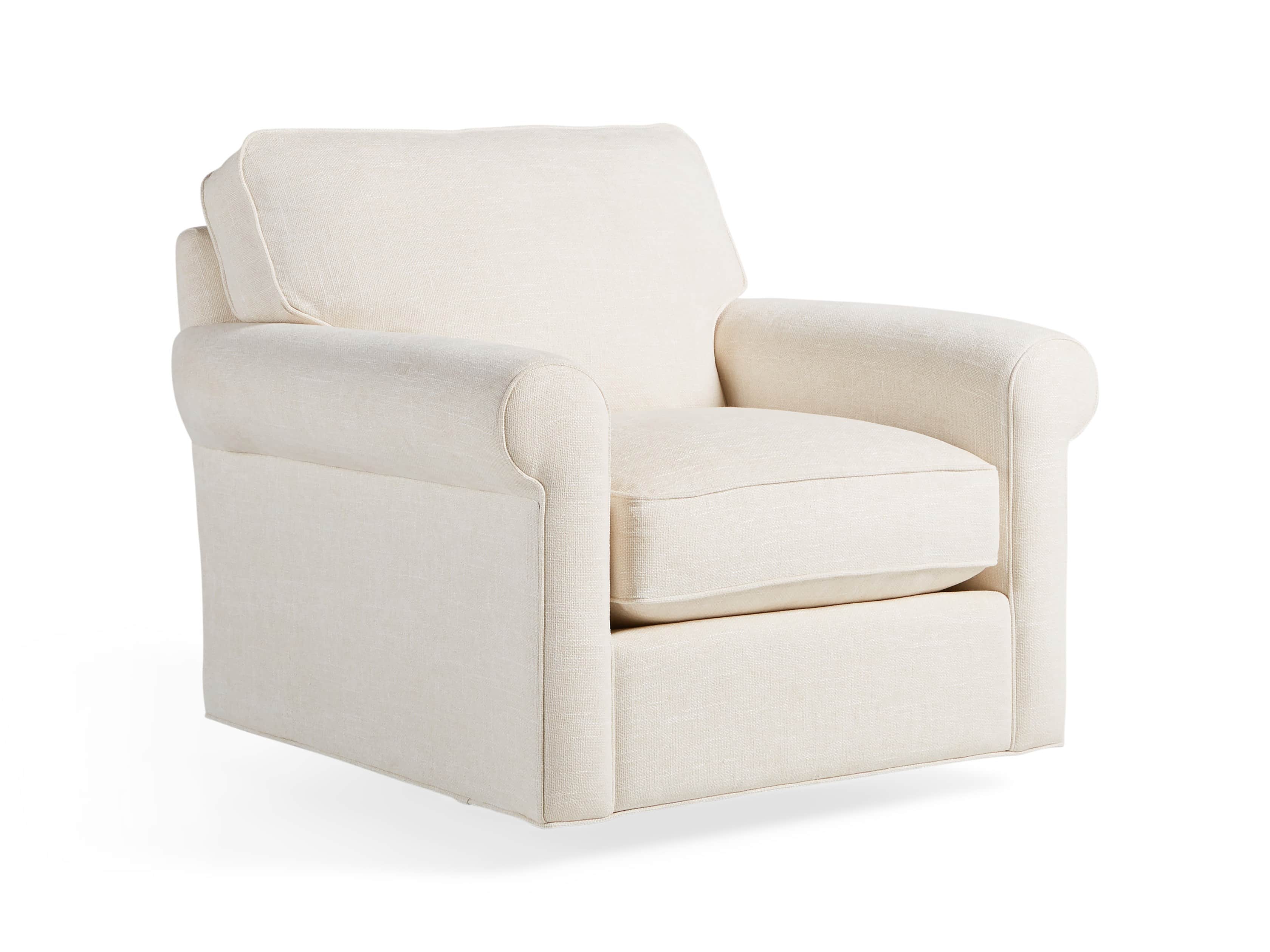 Baldwin No Skirt Upholstered 44" Swivel Chair, slide 3 of 7