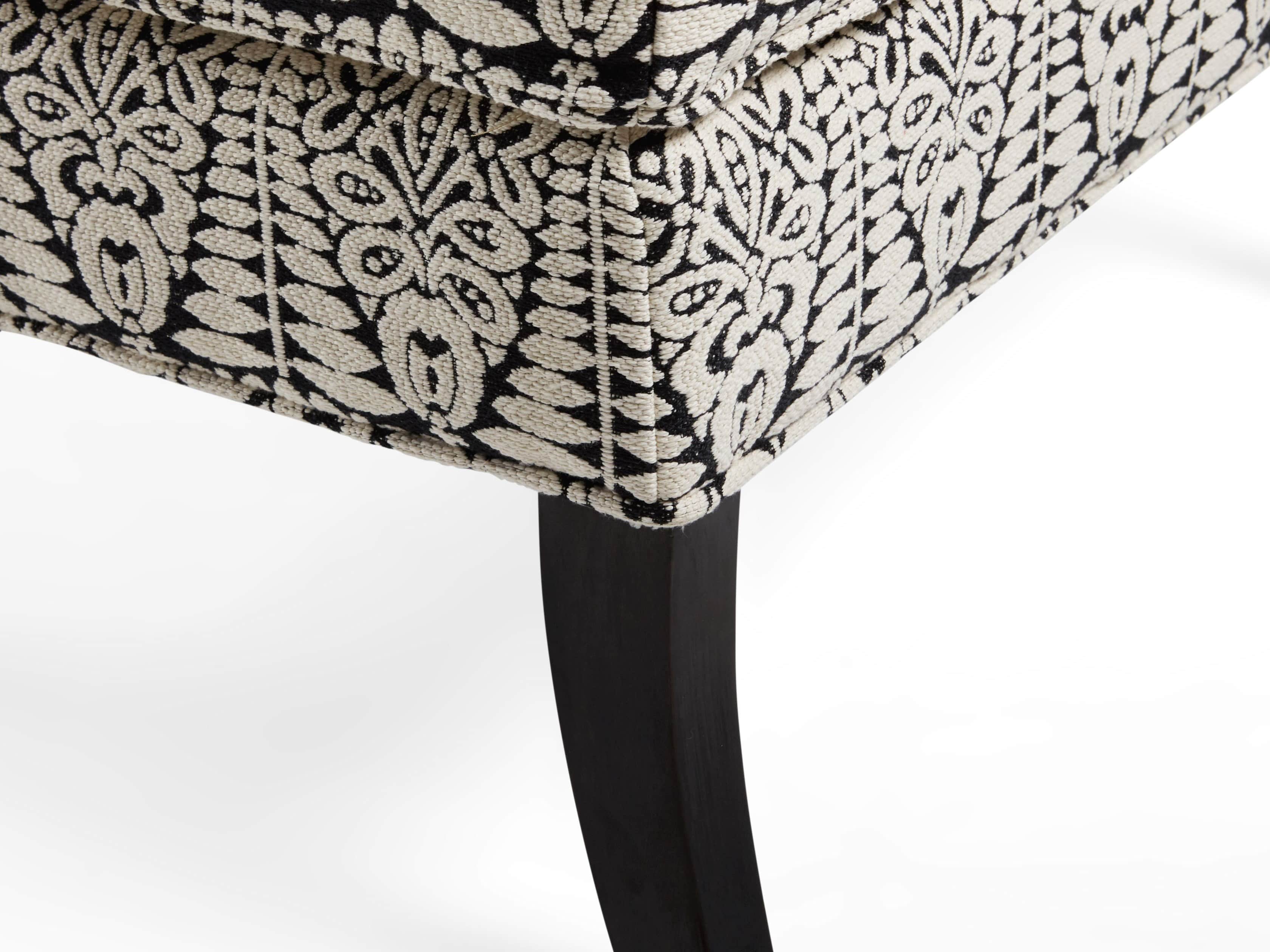 Dori Upholstered 27" Ottoman in Mattese Tuxedo