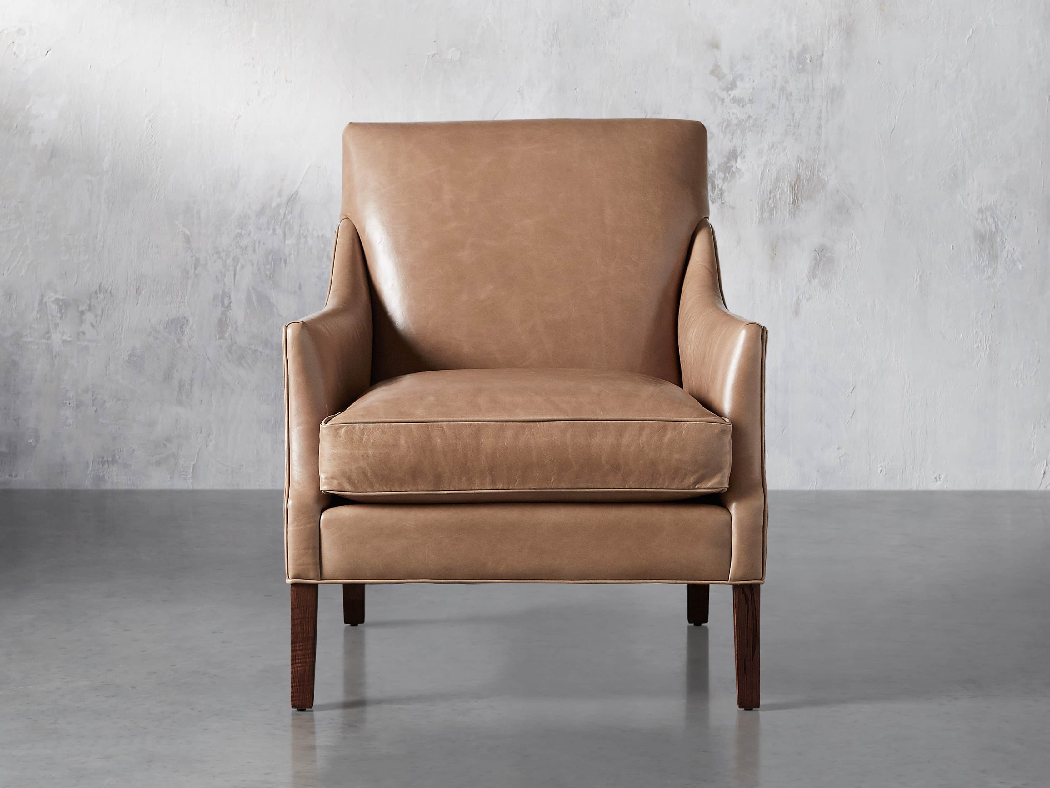 arhaus benton leather chair