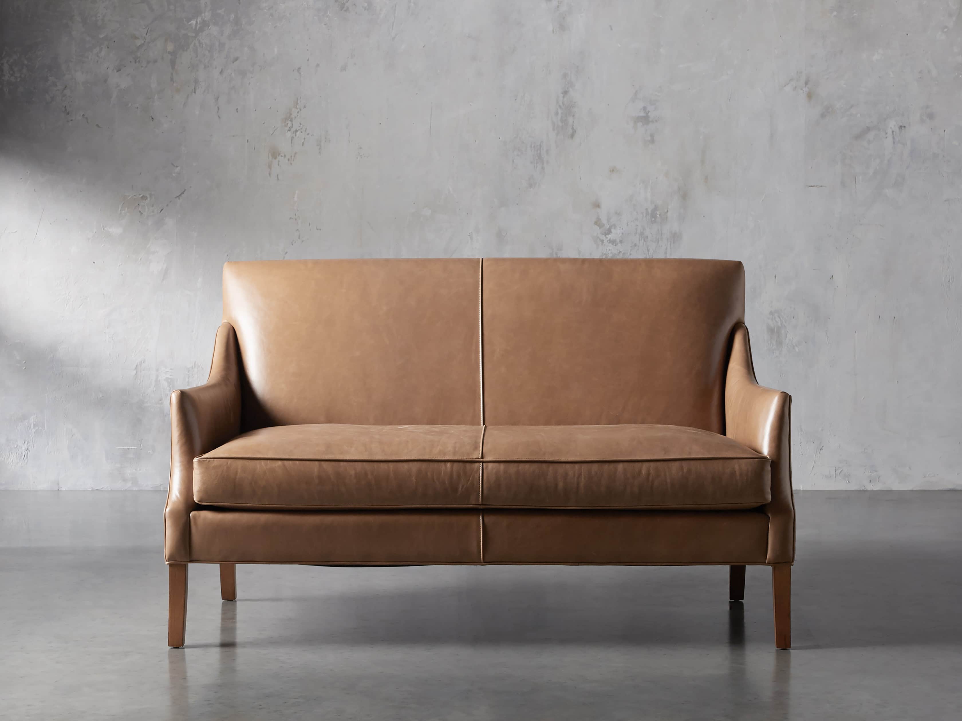 Dori Leather Settee Arhaus Dori Leather Settee Arhaus, Leather Settee Sofa