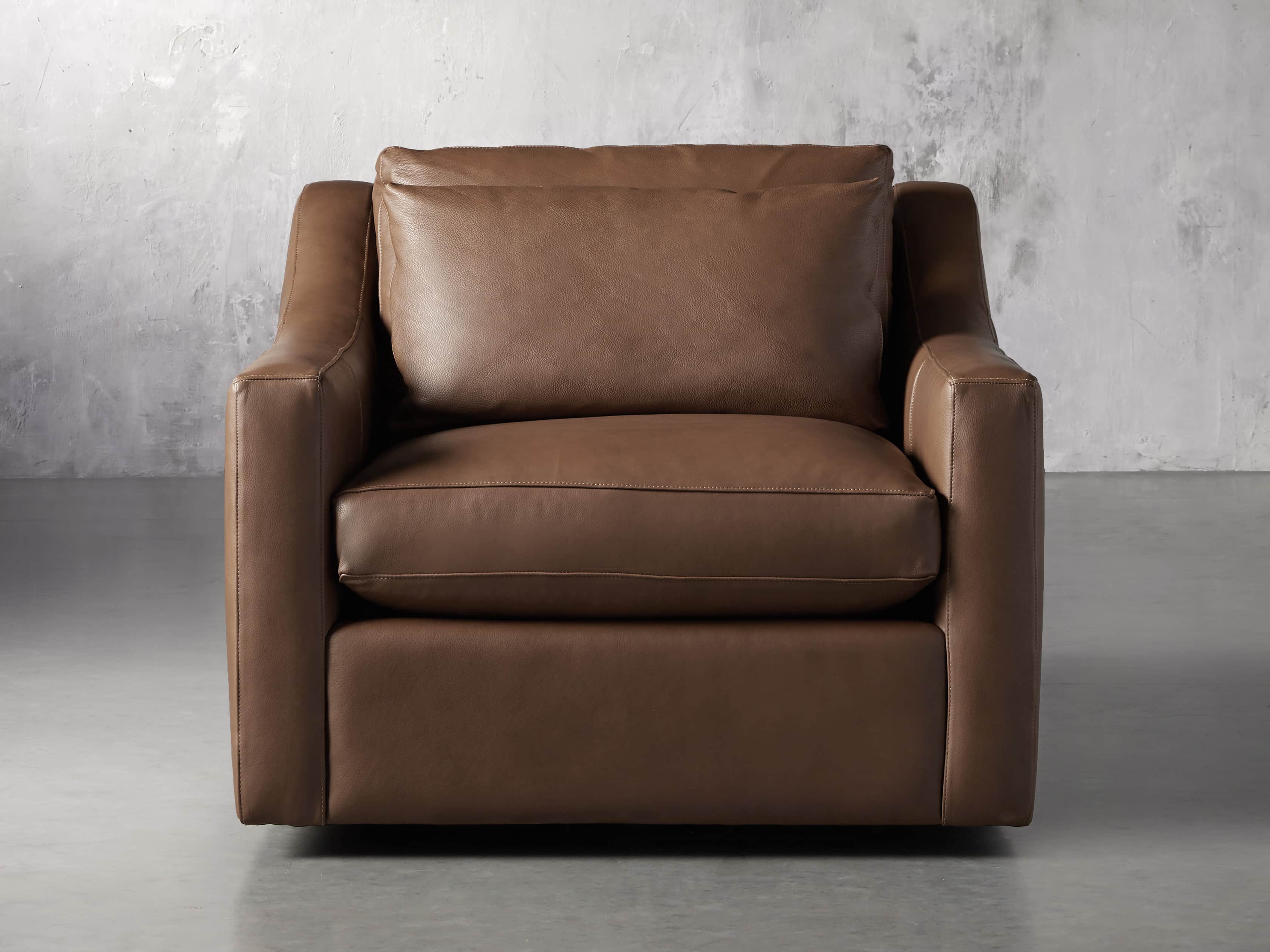 Ashby Leather 39" Swivel Chair, slide 1 of 7