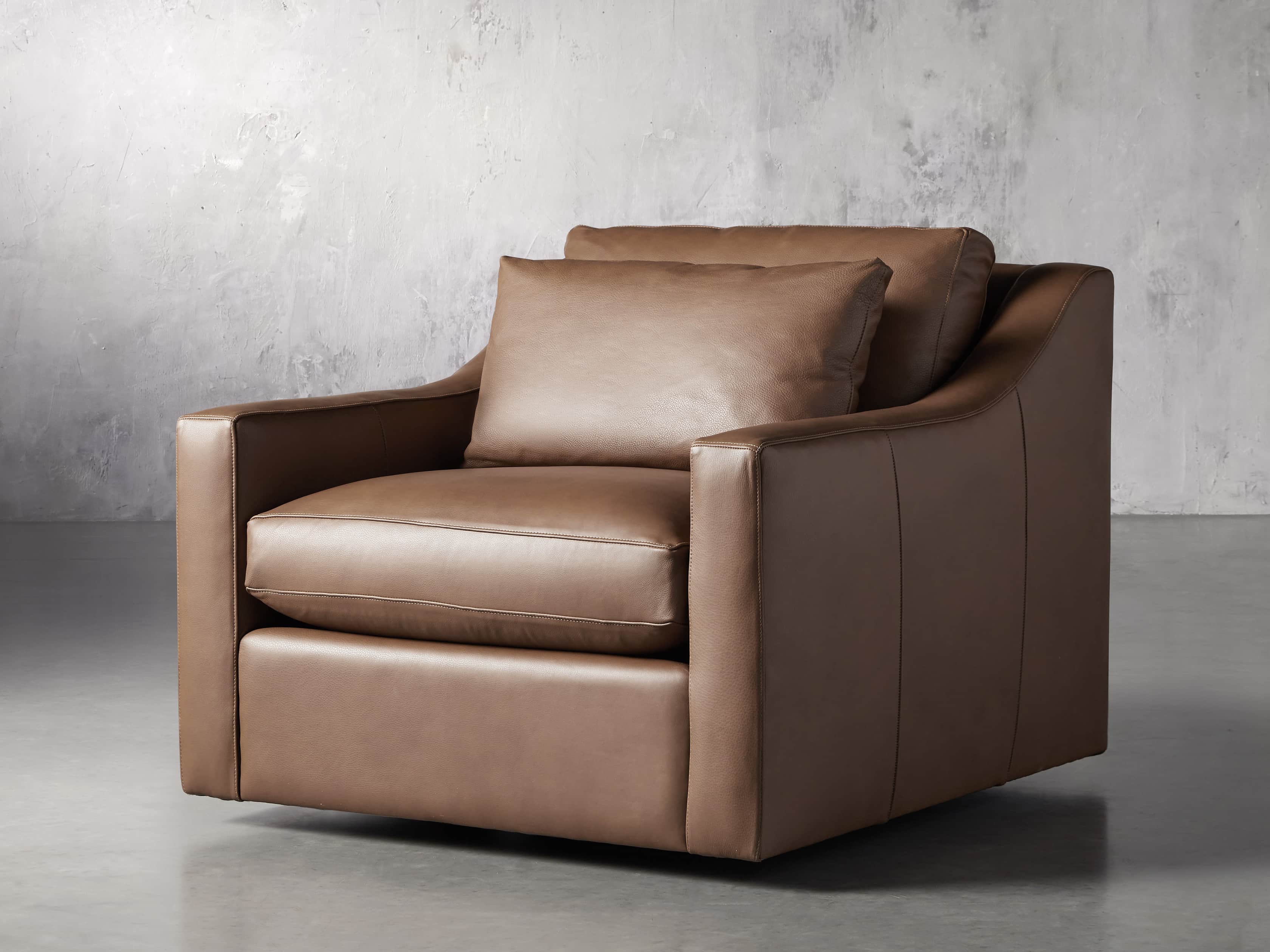 Ashby Leather 39" Swivel Chair, slide 2 of 7
