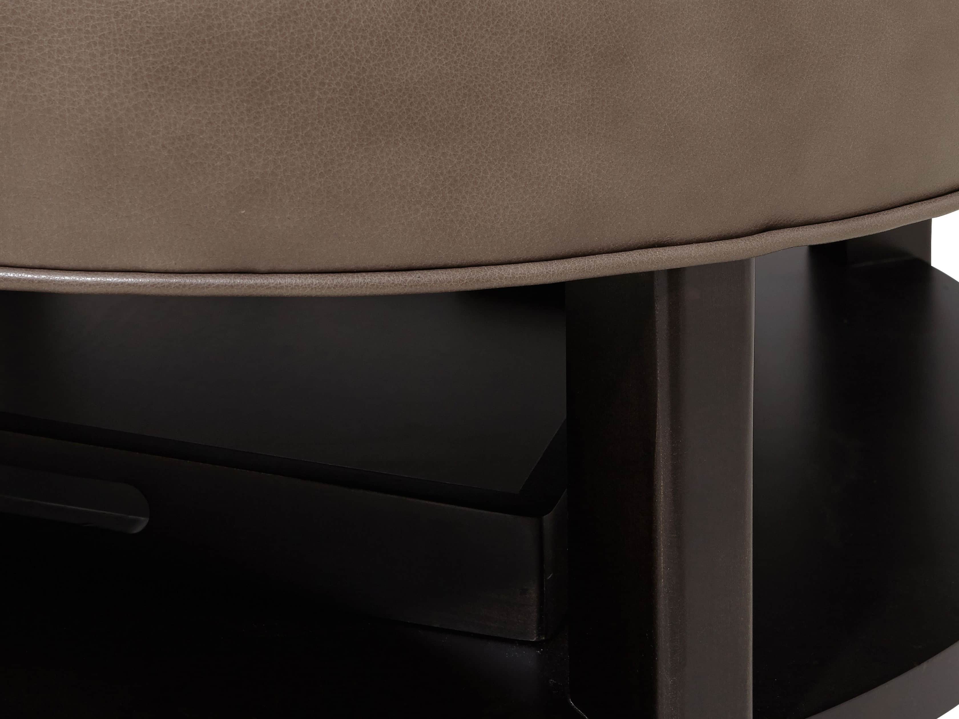 Butler Leather 32" Non Tufted Round Ottoman, slide 5 of 5