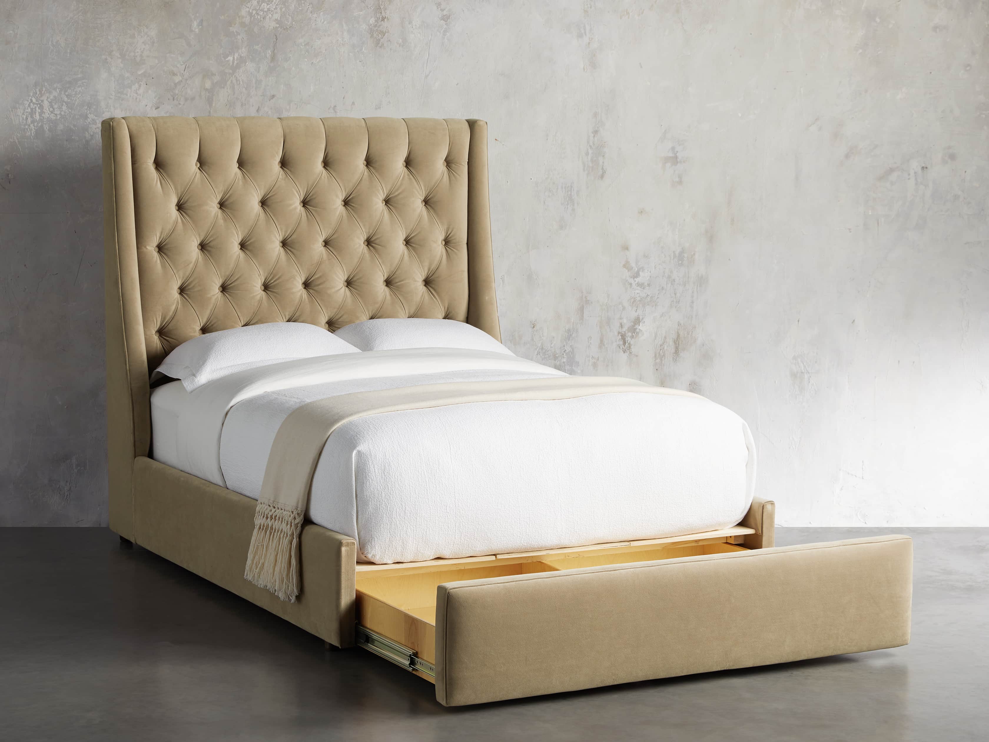 Devereaux Upholstered 62" Full Storage Bed in View Ale, slide 3 of 9