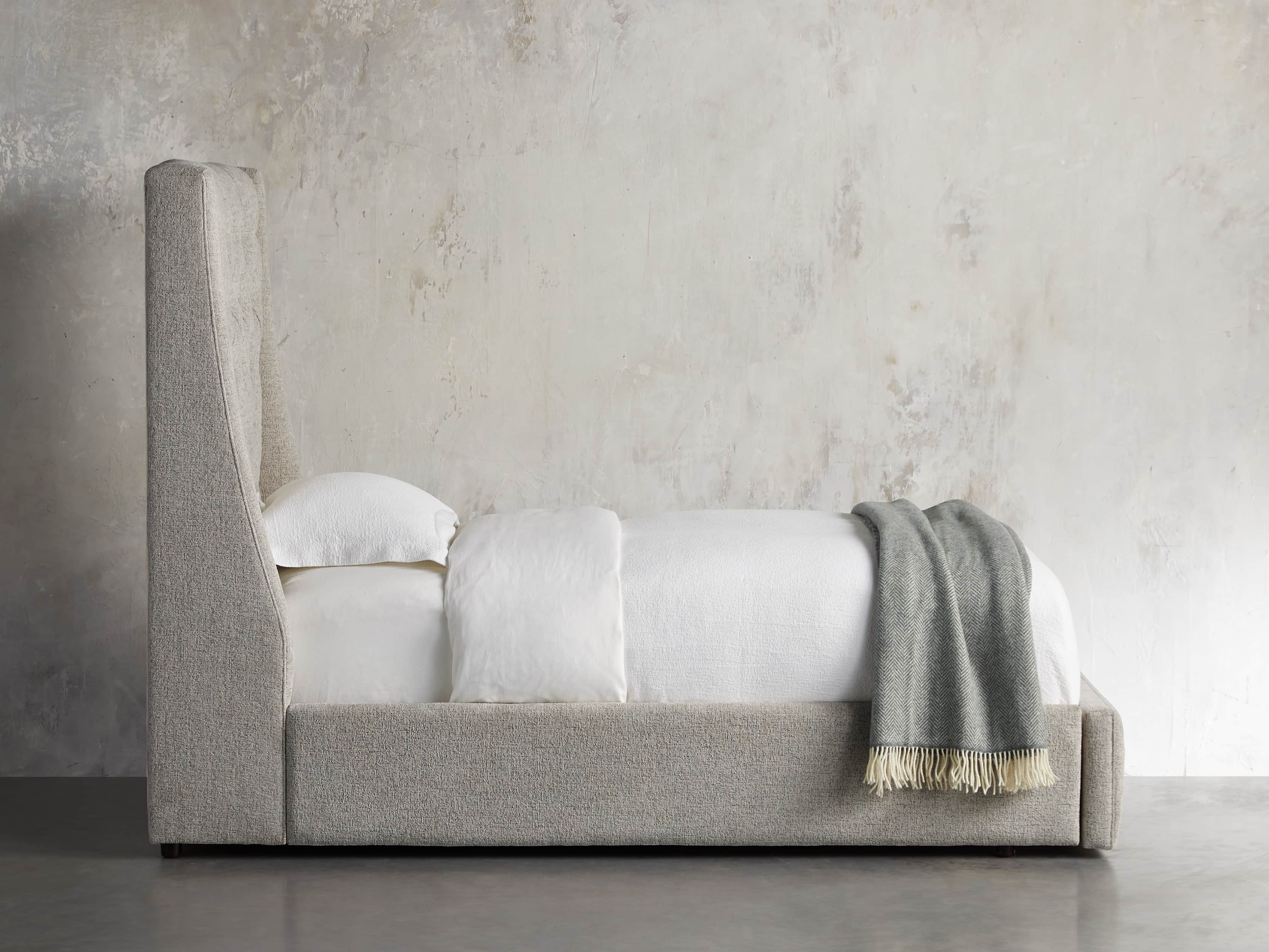 Devereaux Upholstered 62" Twin Storage Bed in Plush Linen, slide 5 of 9