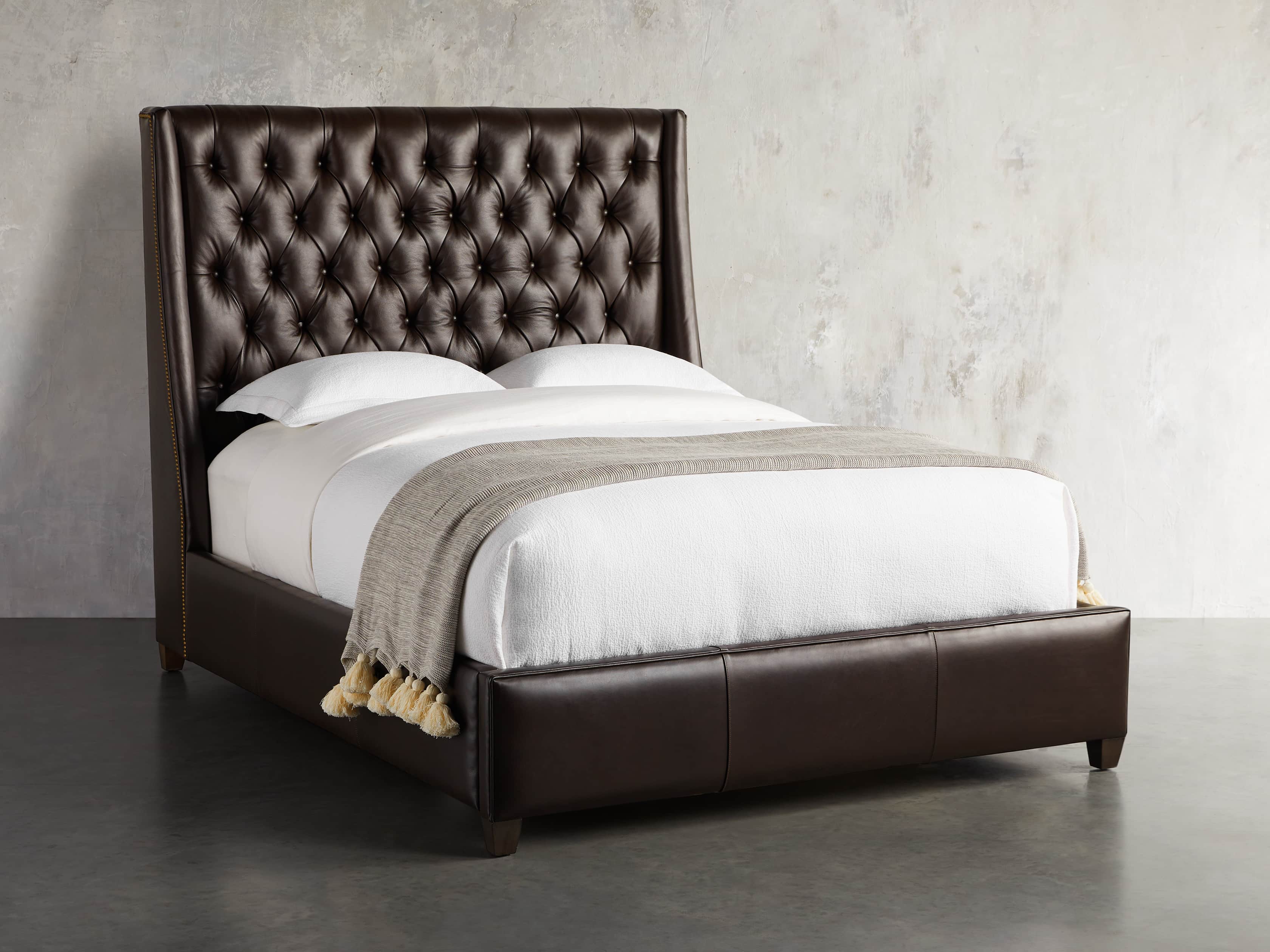 Devereaux 63" Leather Tufted King Bed, slide 2 of 7
