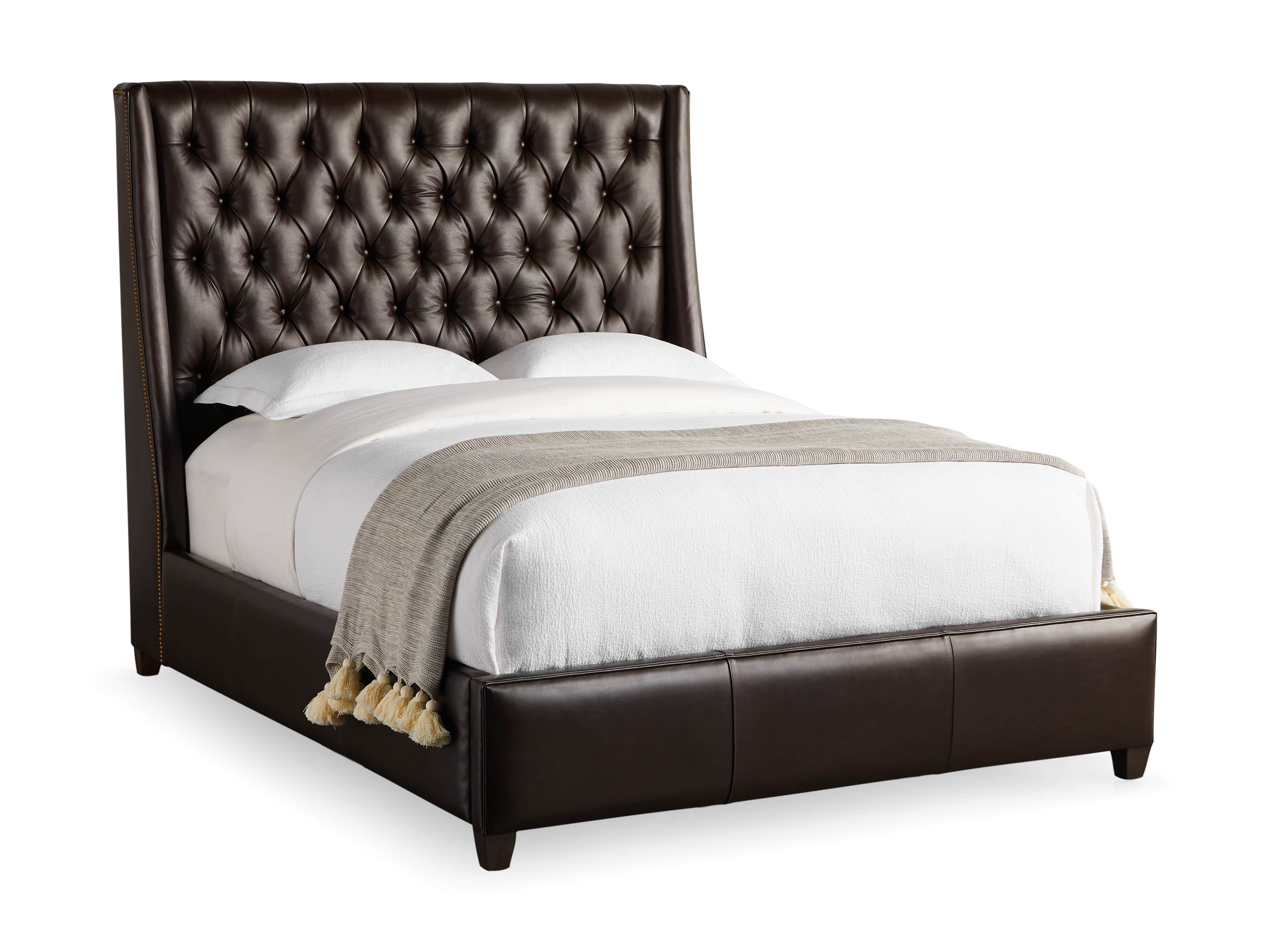 Devereaux 63" Leather Tufted King Bed, slide 7 of 7