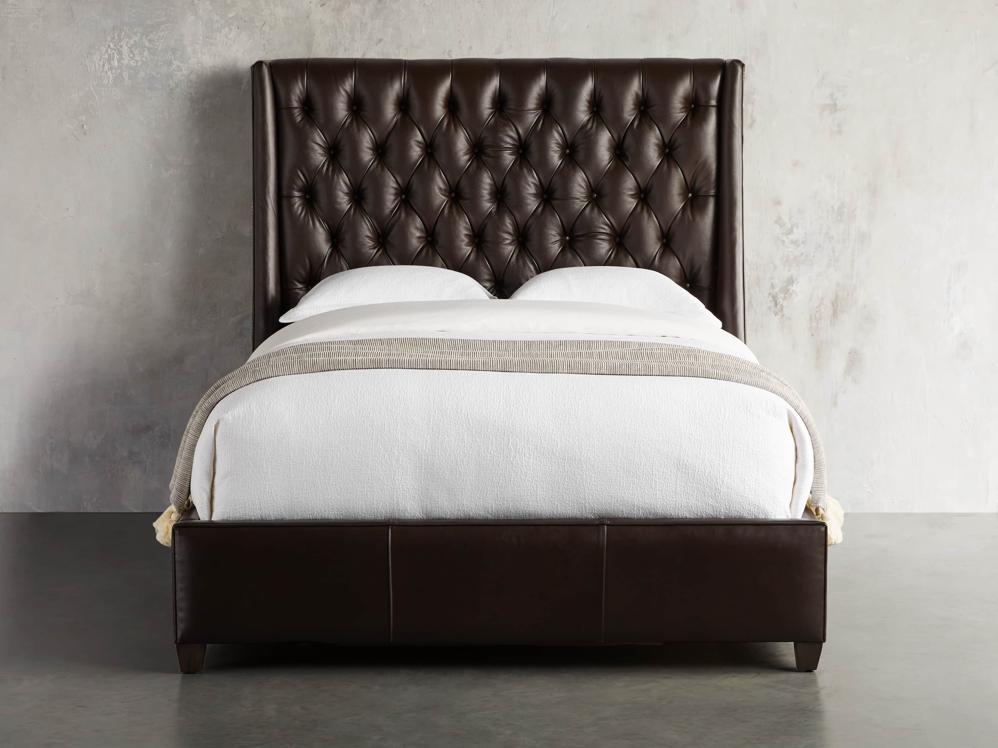 Devereaux 63" Leather Tufted King Bed, slide 3 of 7