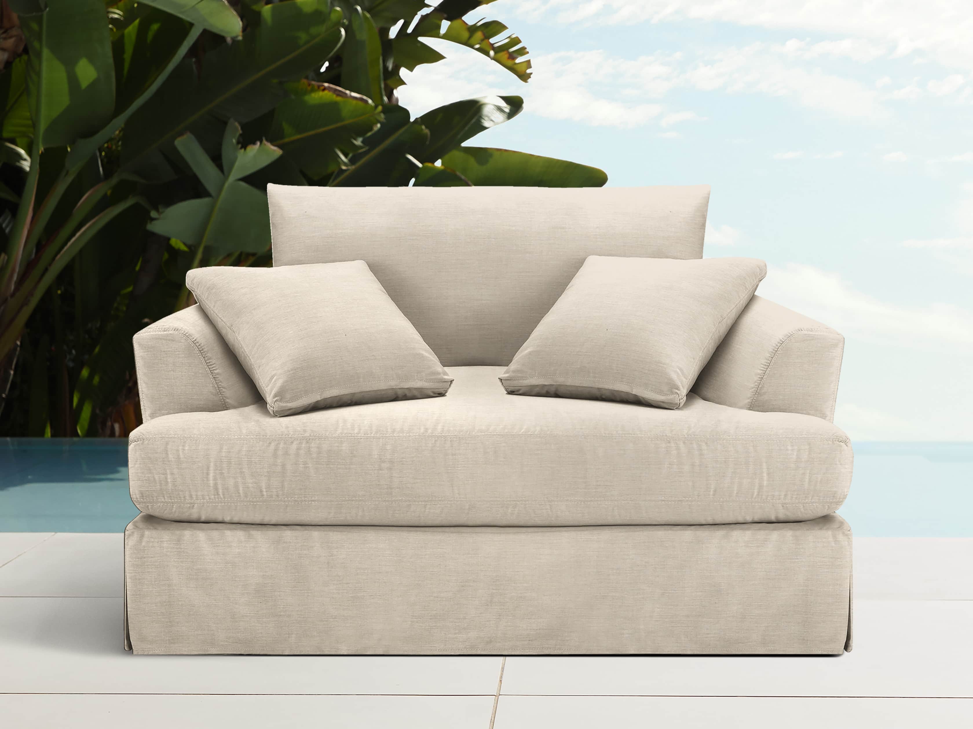 Emory Outdoor 53" Slipcovered Chair
