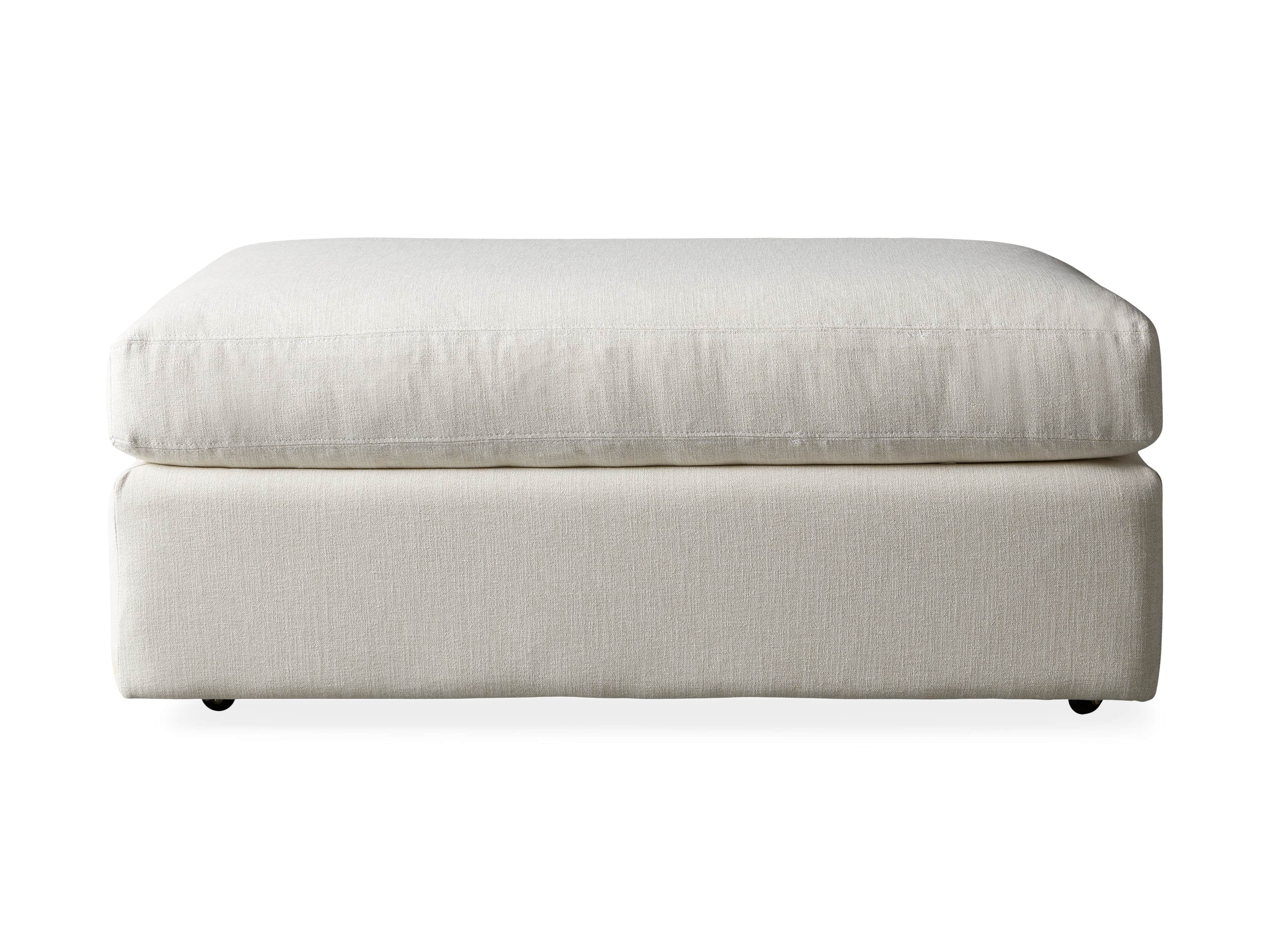 Emory Ottoman in Upholstered Fabric Cassie Ivory Arhaus